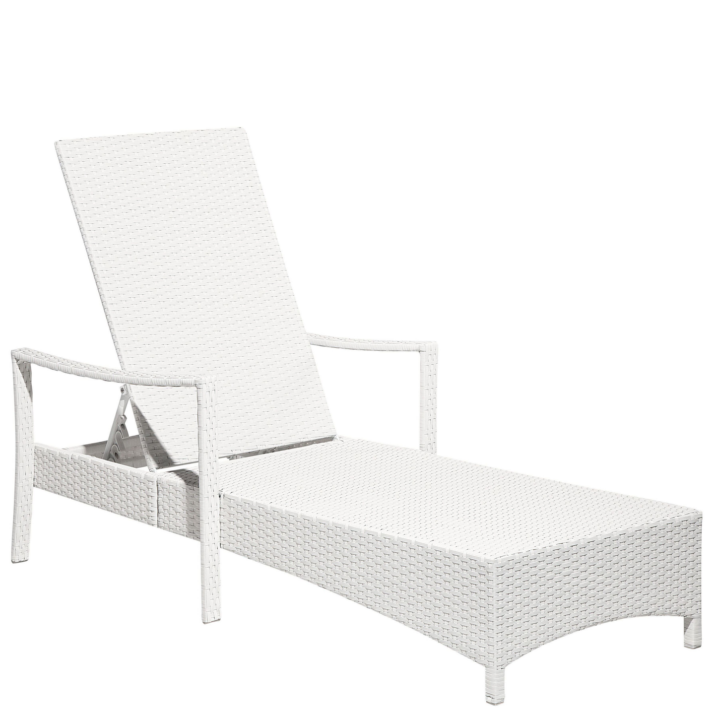 Gartenliege Rattan weiss Auflage grau VASTO