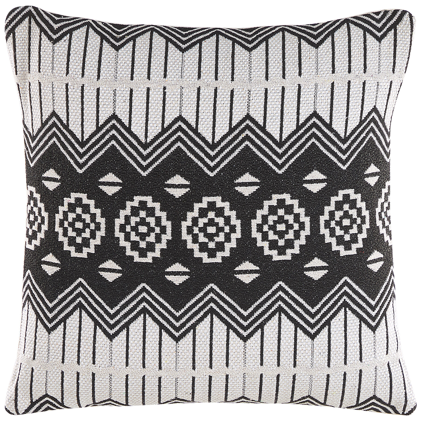 Dekokissen 2er Set CARDAK Baumwolle 45 x 45 cm Schwarz / Weiss Geometrisches Muster