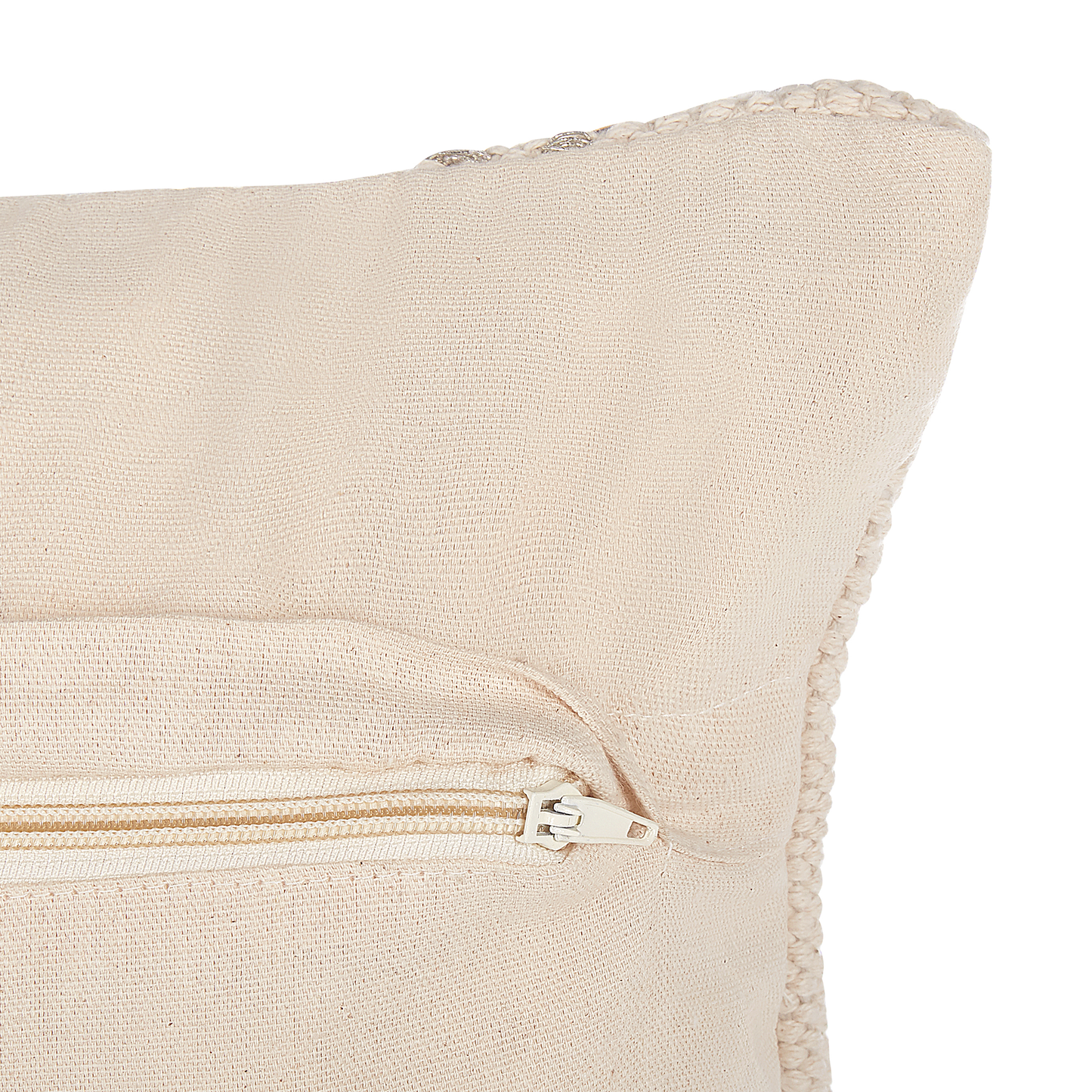 Dekokissen 2er Set VAYALI Baumwolle 45 x 45 cm Beige Streifenmuster