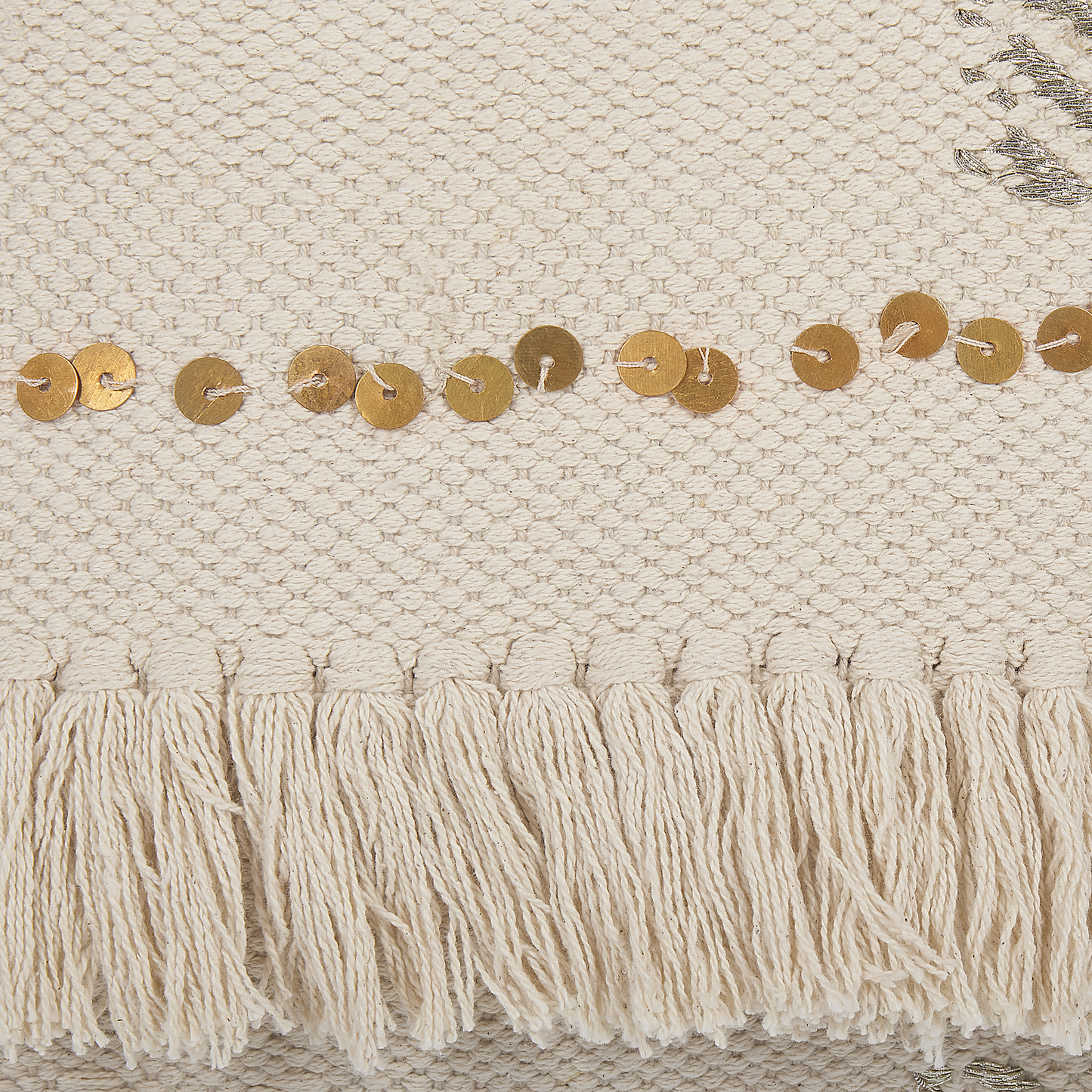 Dekokissen 2er Set VAYALI Baumwolle 45 x 45 cm Beige Streifenmuster