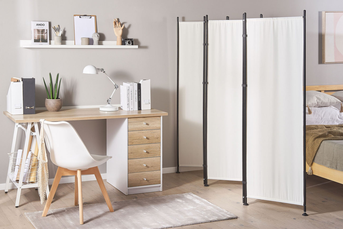 Raumteiler 5-teilig NARNI Weiss 267 cm 170 cm