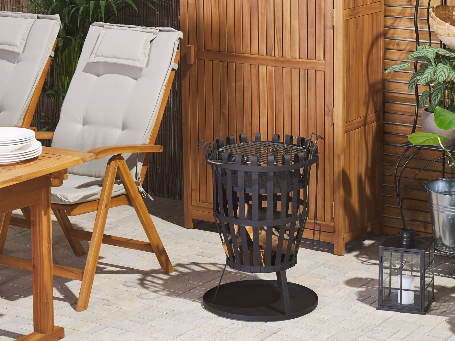 Grill-Feuerstelle PULO Metall Schwarz