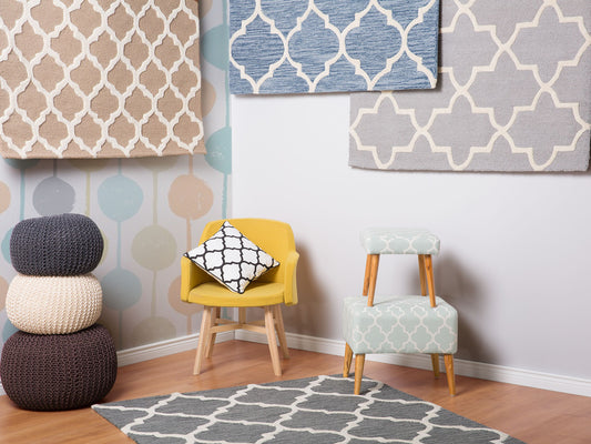 Teppich Wolle beige 160 x 230 cm marokkanisches Muster Kurzflor ERBAA