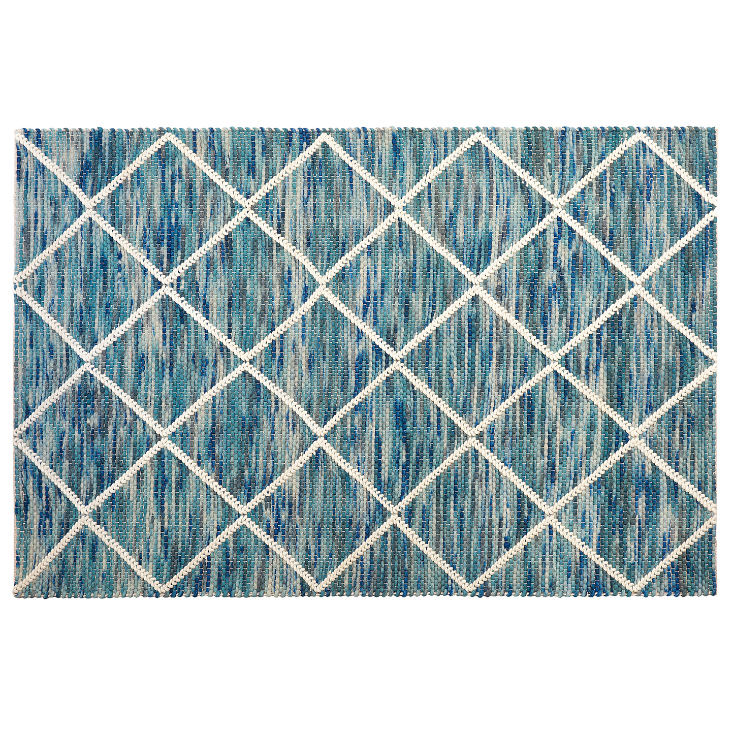 Teppich Wolle blau 140 x 200 cm Kurzflor BELENLI