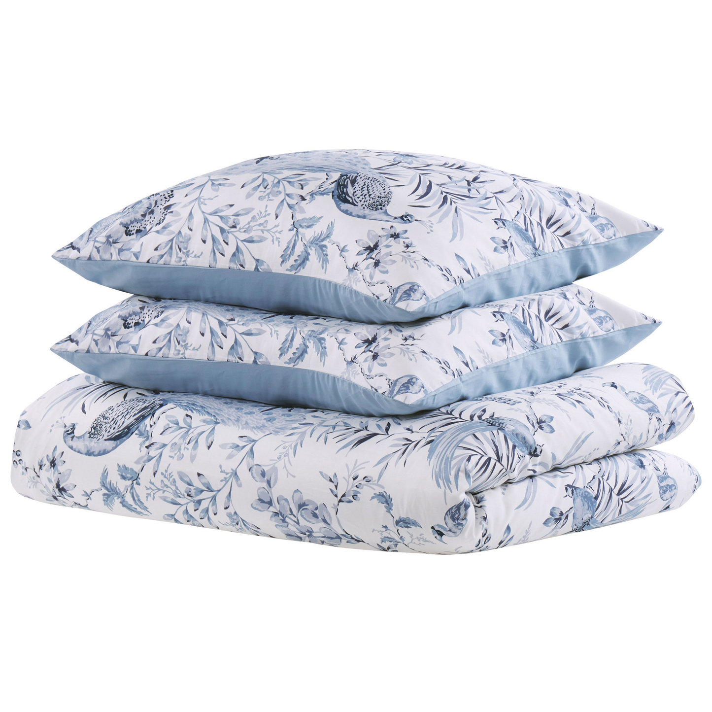 Bettwäsche-Set BALLARD Baumwollsatin 155 x 220 cm Blau
