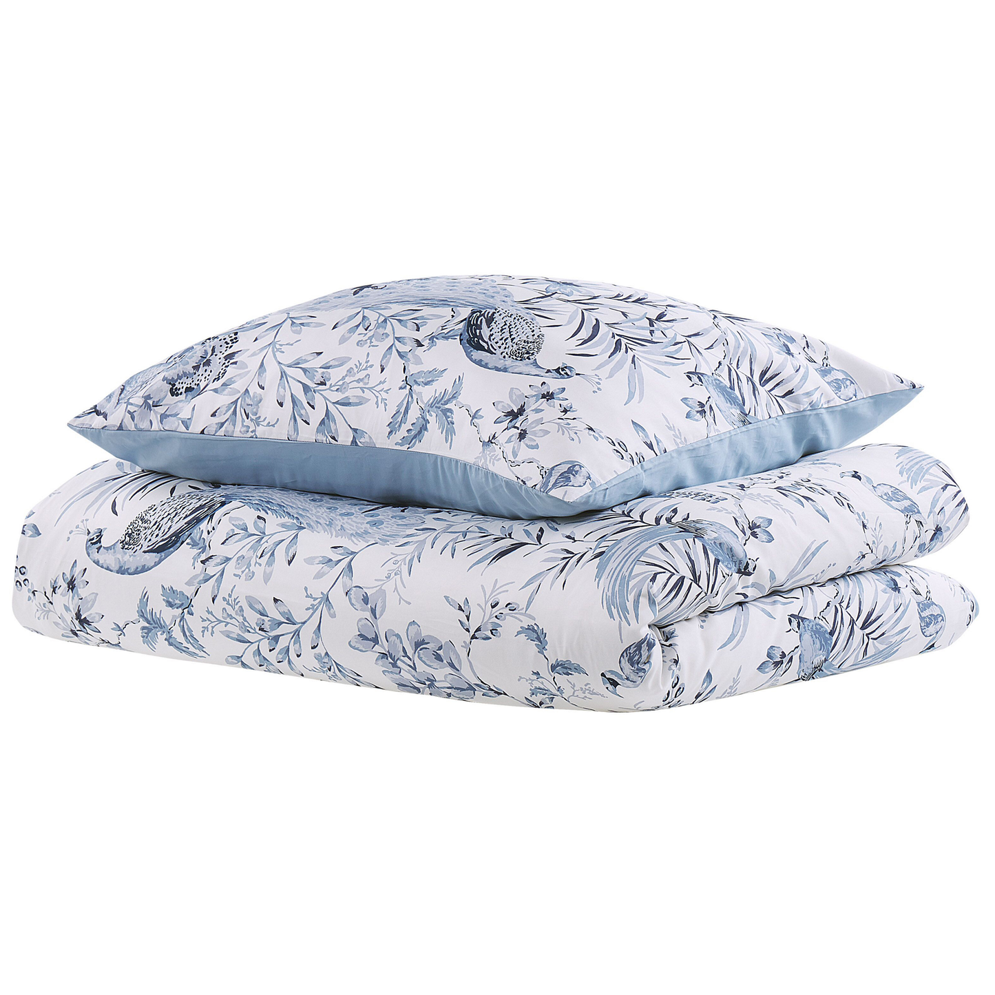 Bettwäsche-Set BALLARD Baumwollsatin 135 x 200 cm Blau