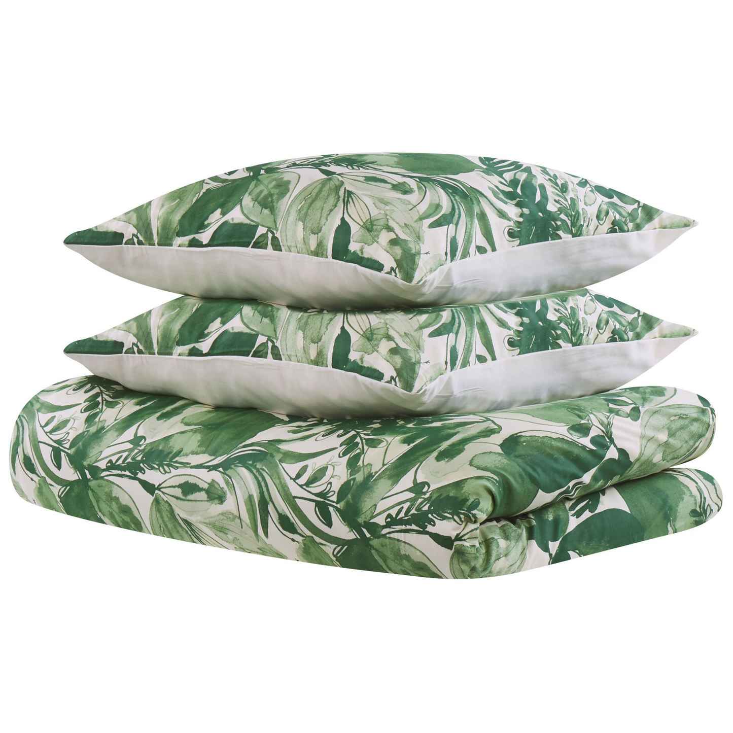 Bettwäsche-Set GREENWOOD Baumwollsatin 155 x 220 cm Grün