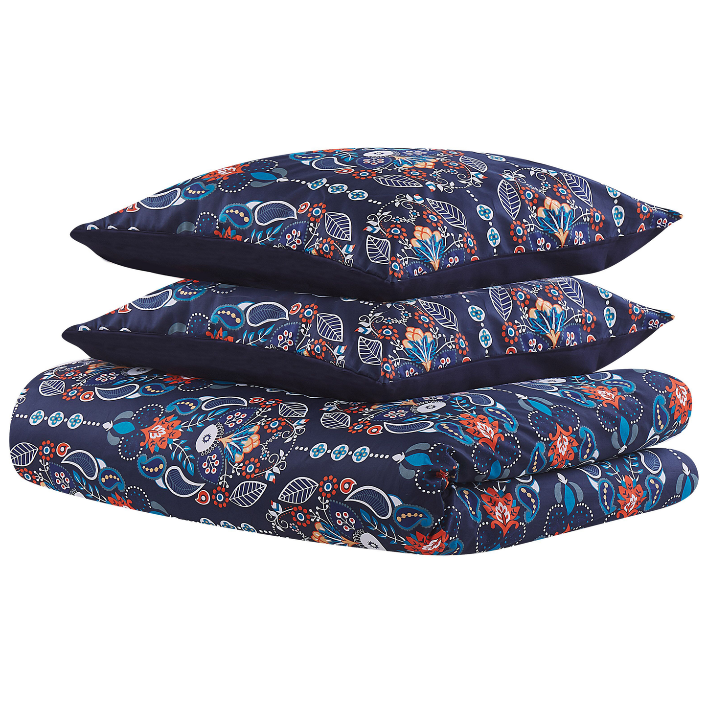 Bettwäsche-Set MADRONA Baumwollsatin 155 x 220 cm Dunkelblau