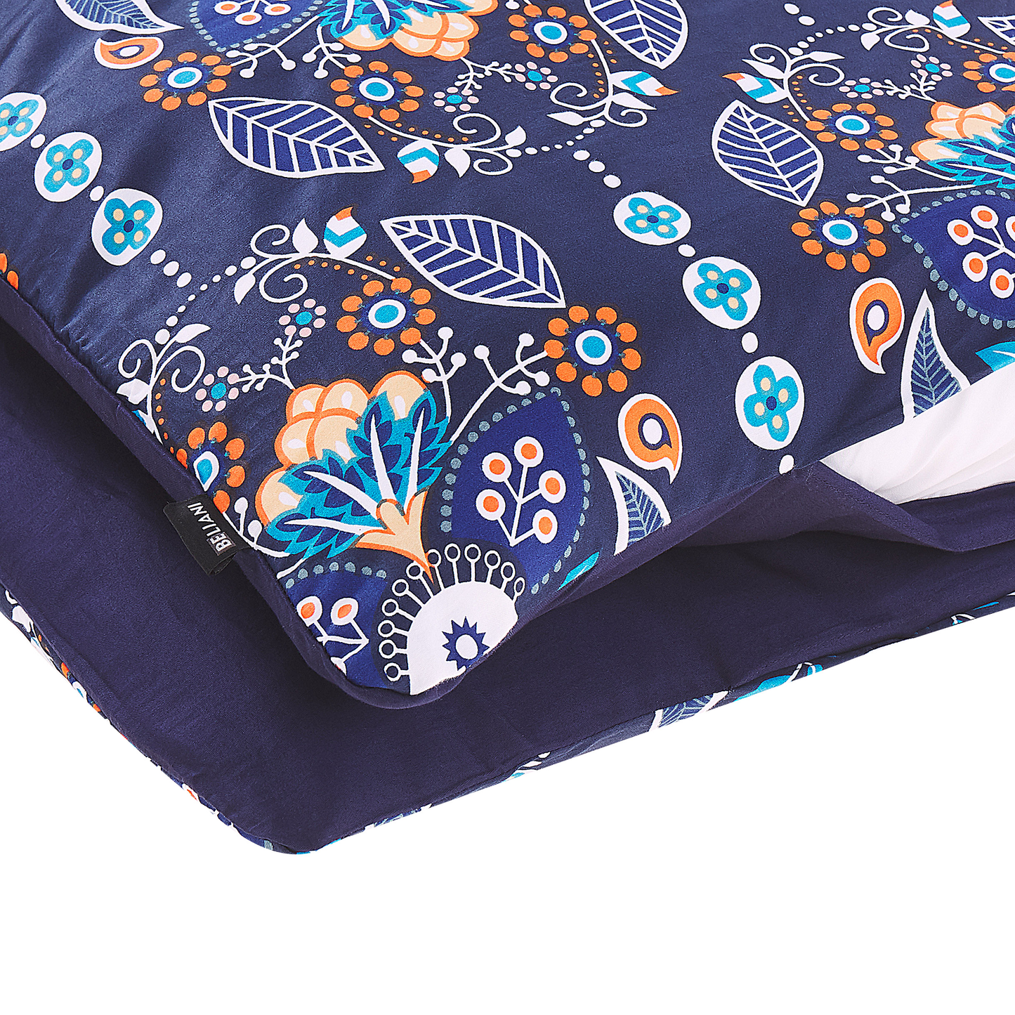 Bettwäsche-Set MADRONA Baumwollsatin 135 x 200 cm Dunkelblau
