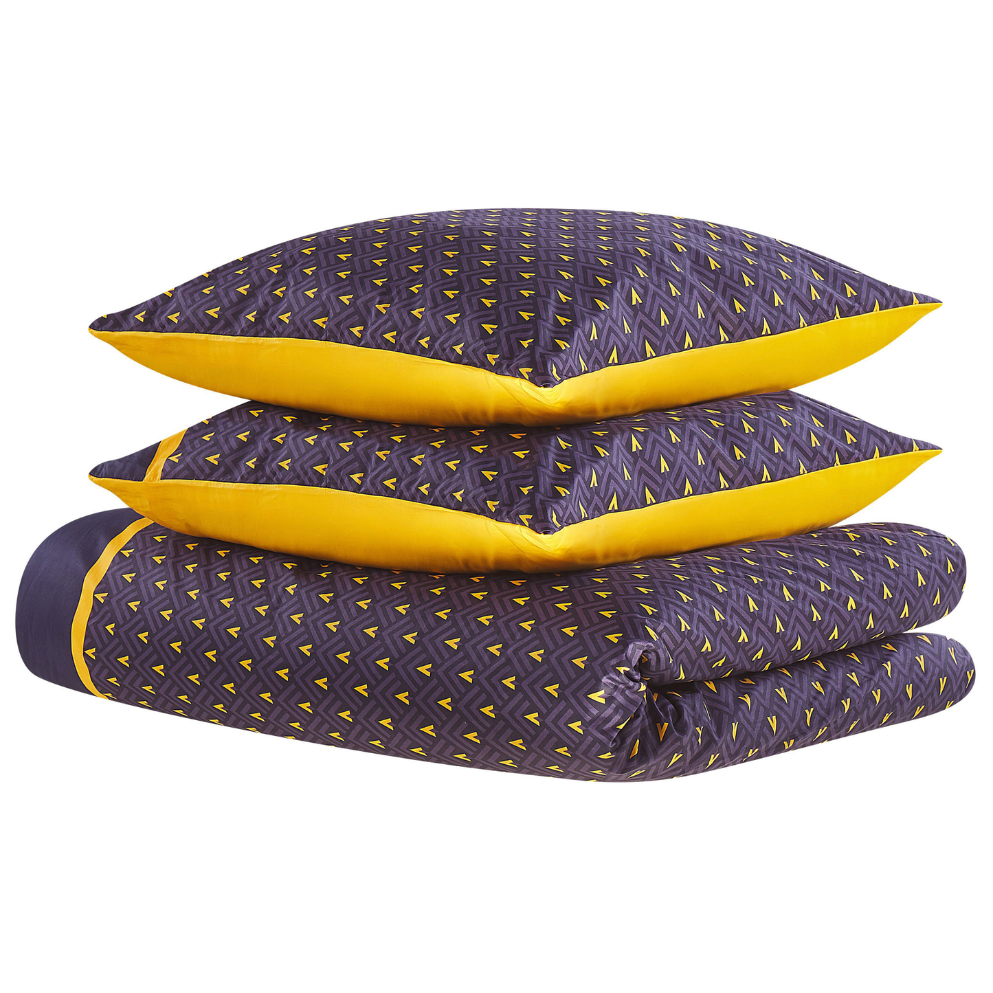 Bettwäsche-Set WALLINGFORD Baumwollsatin 155 x 220 cm Blau