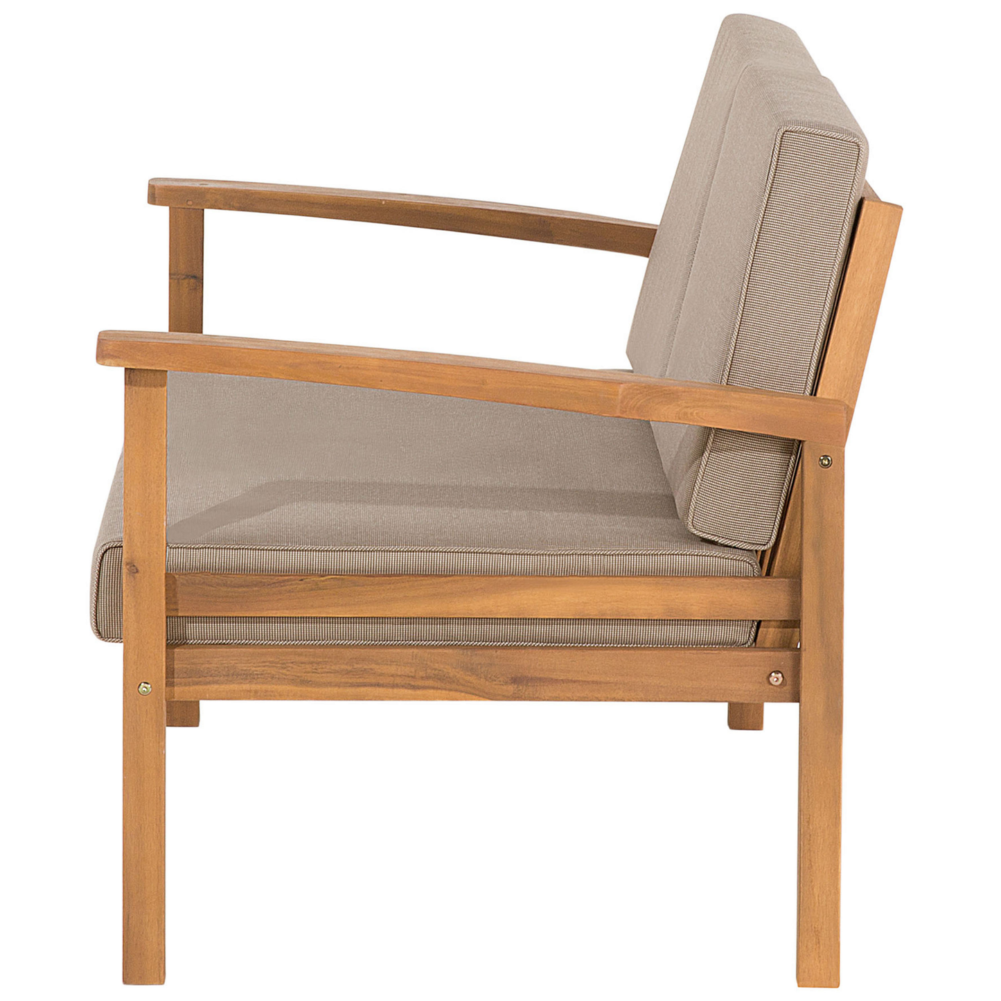 Lounge Set mit Tisch und Ottomane 4-Sitzer MANILA Akazienholz Hellbraun
