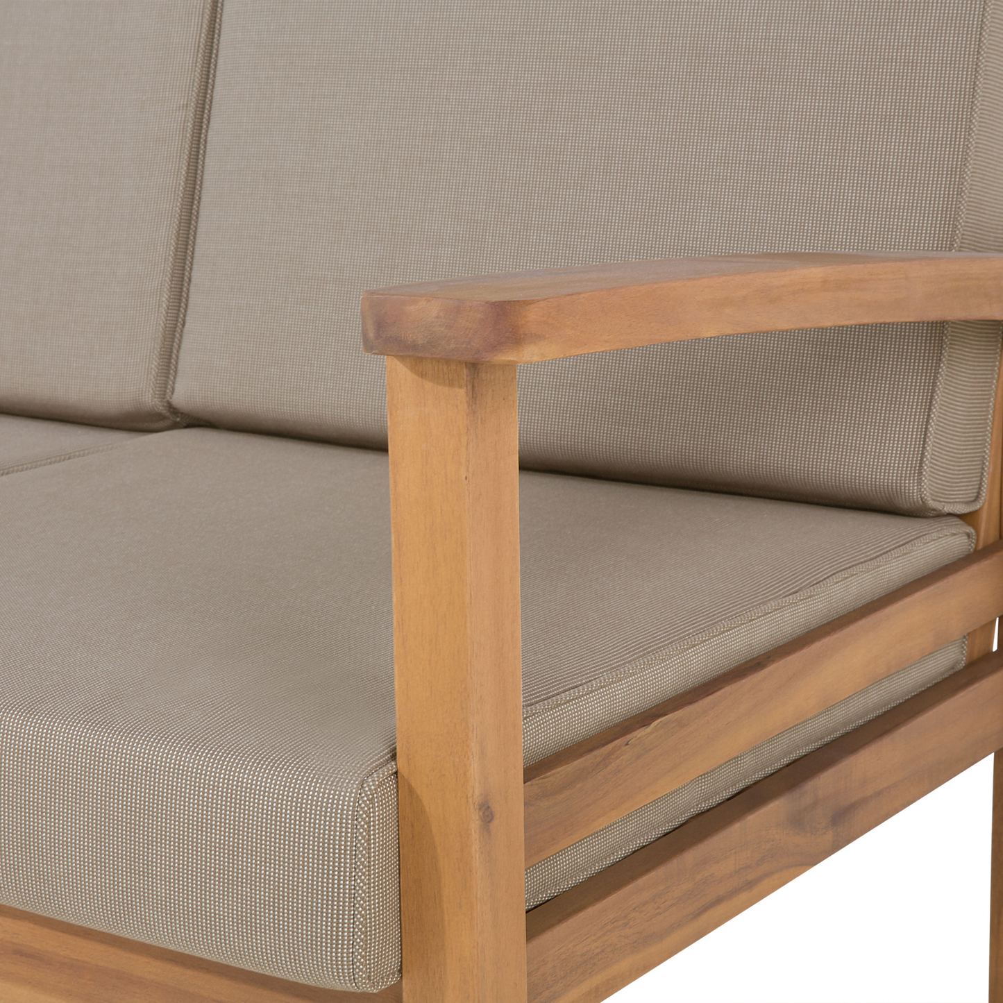 Lounge Set mit Tisch und Ottomane 4-Sitzer MANILA Akazienholz Hellbraun