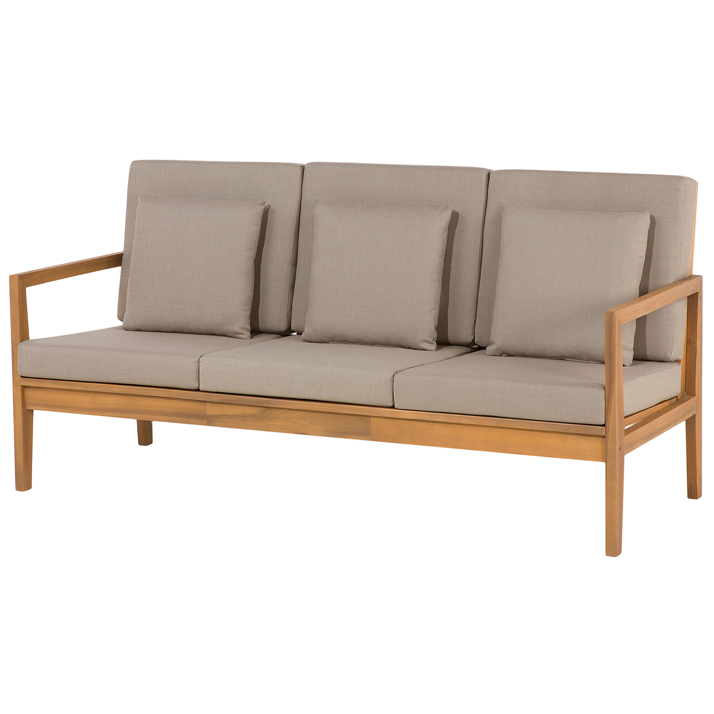 Lounge Set mit Tisch 7-Sitzer PATAJA zertifiziertes Akazienholz Hellbraun