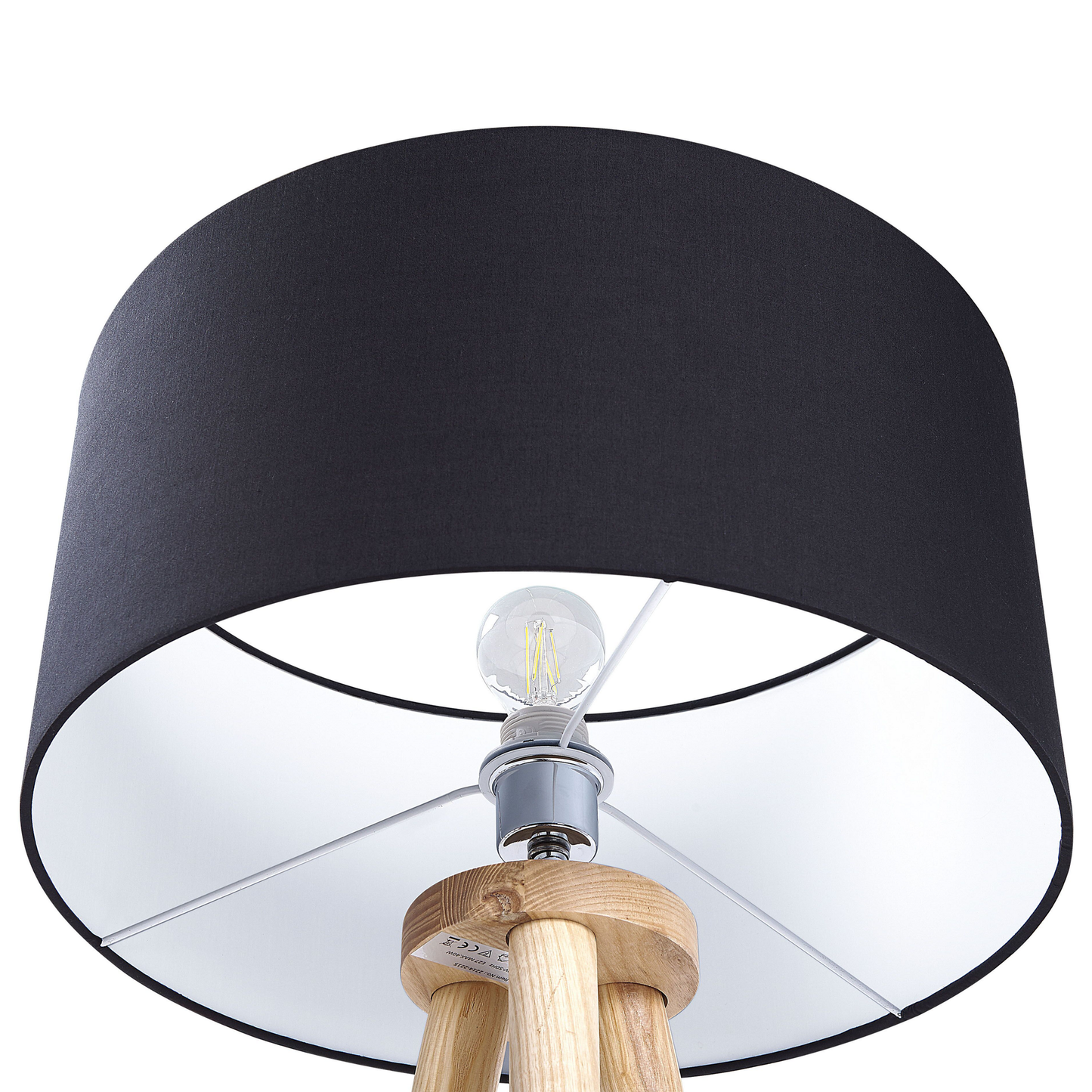 Stehlampe NITRA Holz Schwarz