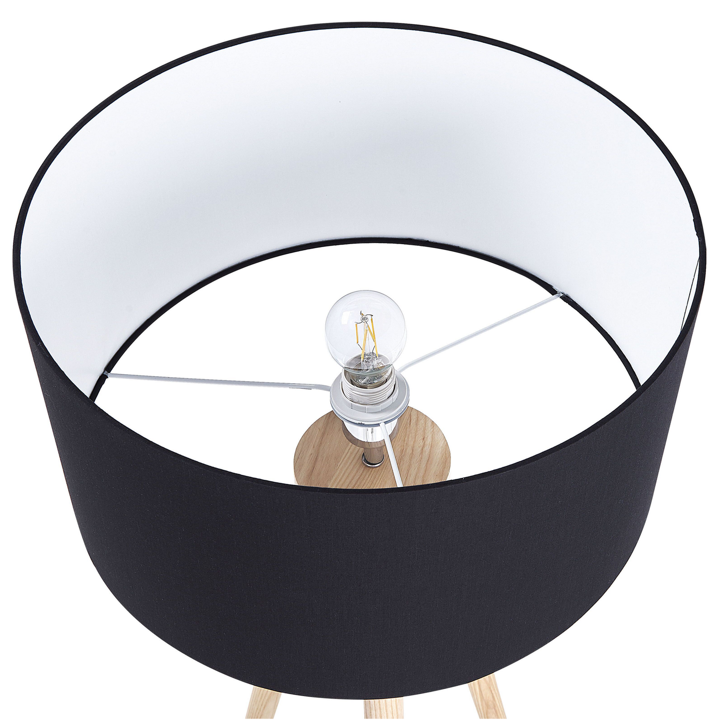 Stehlampe NITRA Holz Schwarz