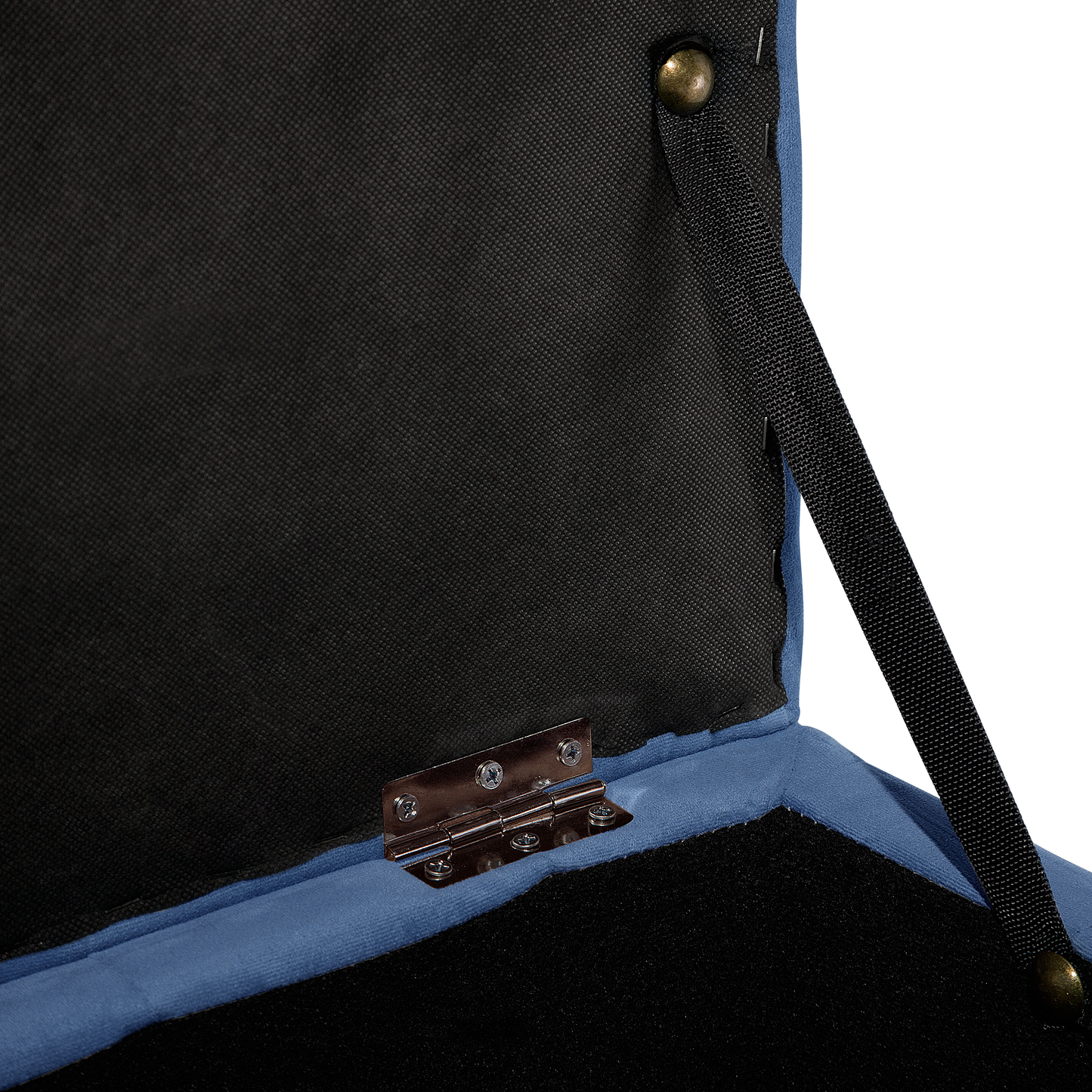 Aufbewahrungshocker MICHIGAN Samtstoff 72 cm 42 cm Dunkelblau