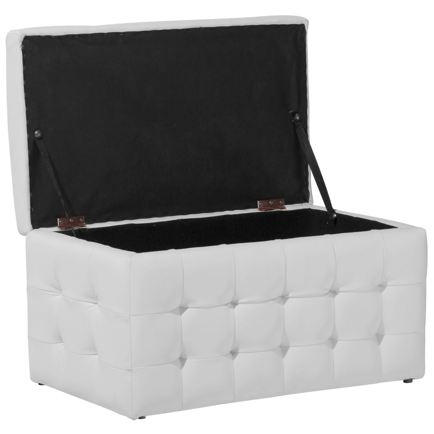 Aufbewahrungshocker MICHIGAN Kunstleder 72 cm 42 cm Weiss