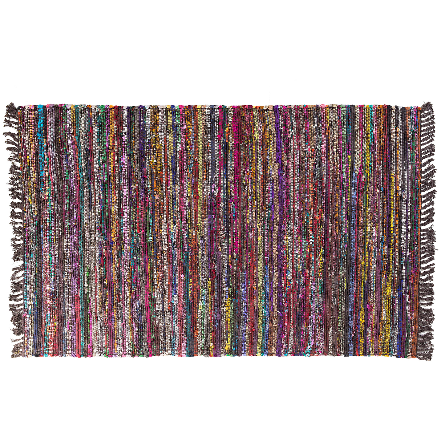 Teppich Baumwolle dunkelbunt 140 x 200 cm Kurzflor DANCA