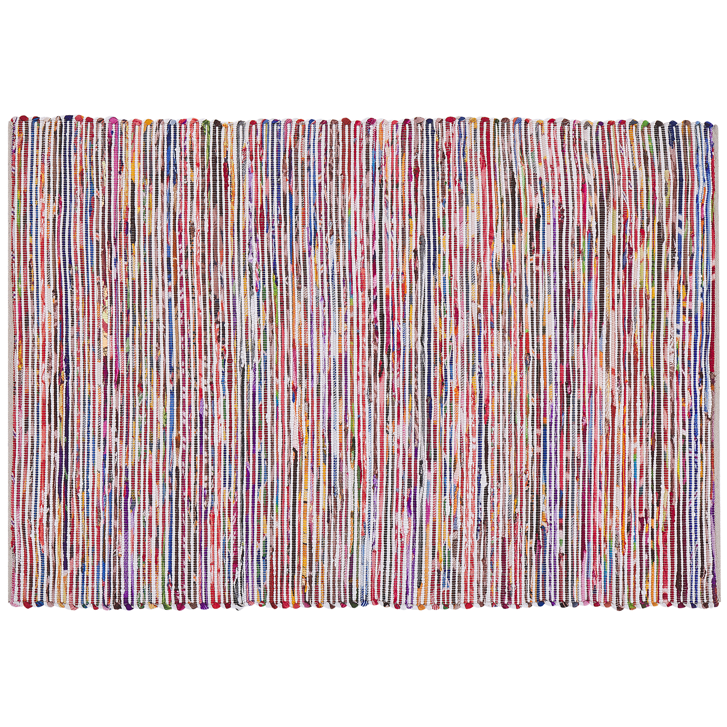 Teppich Baumwolle bunt-weiss 160 x 230 cm abstraktes Muster Kurzflor BARTIN