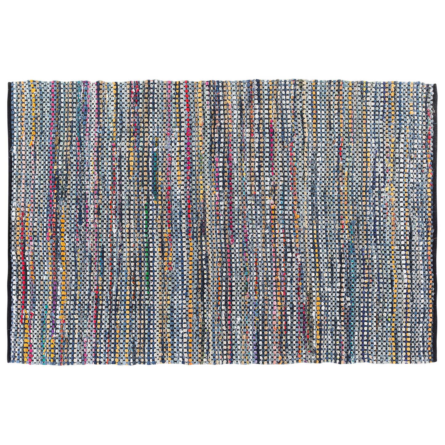 Teppich Baumwolle bunt 140 x 200 cm Kurzflor ALANYA