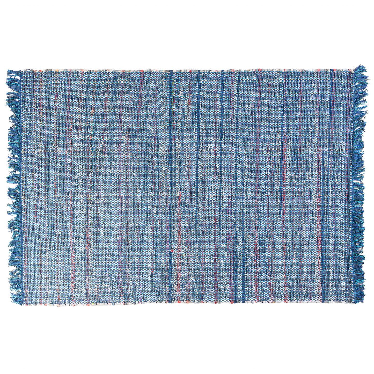 Teppich Baumwolle blau 140 x 200 cm Kurzflor BESNI