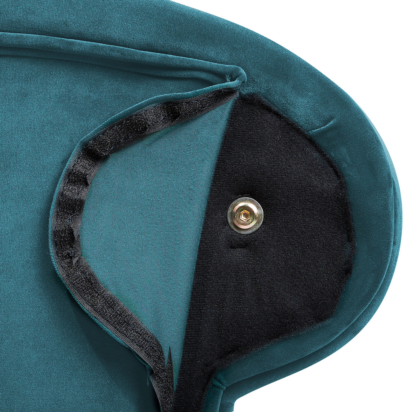 Chaiselongue Samtstoff blaugrün rechtsseitig NIMES