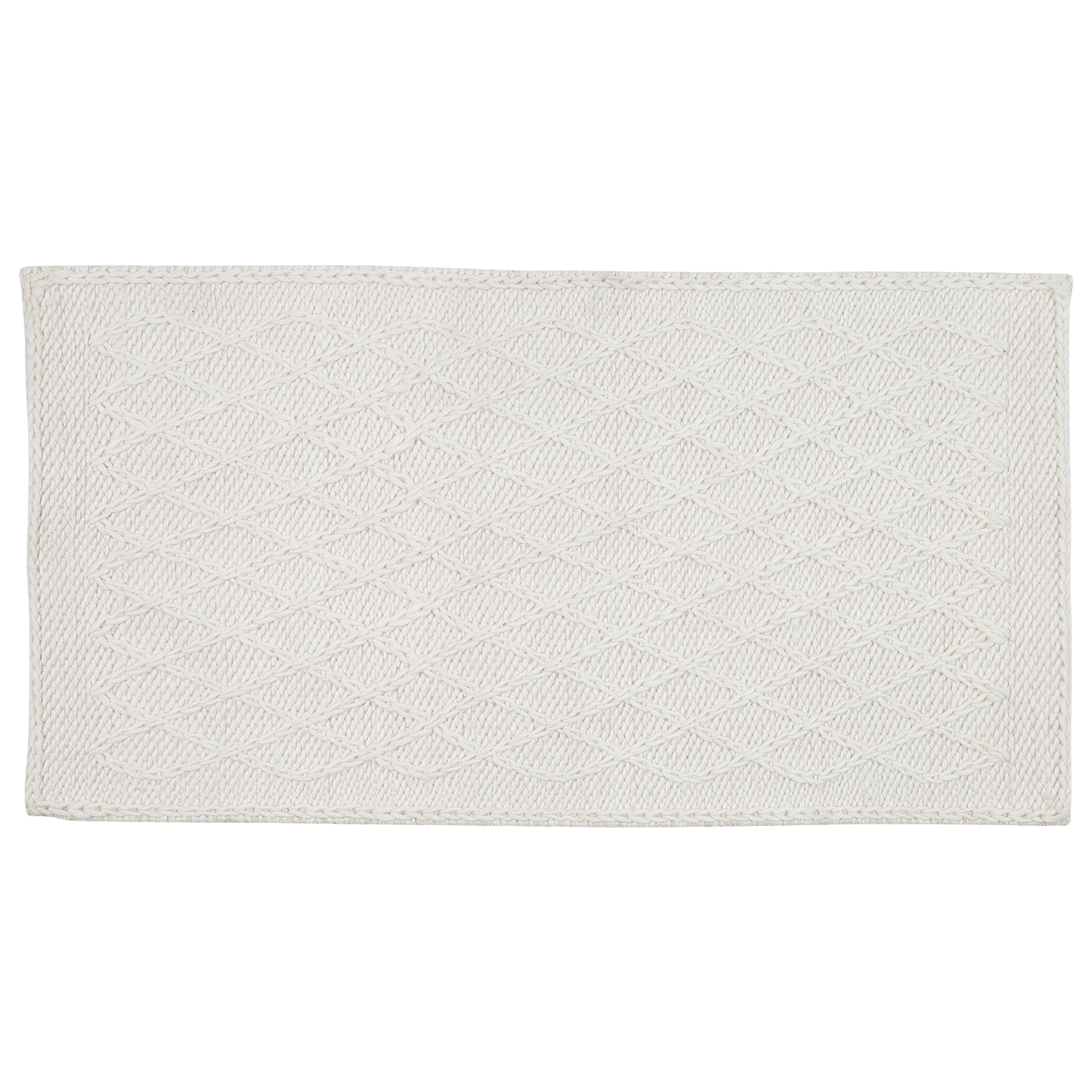 Teppich Wolle cremeweiss 80 x 150 cm Kurzflor ERZIN
