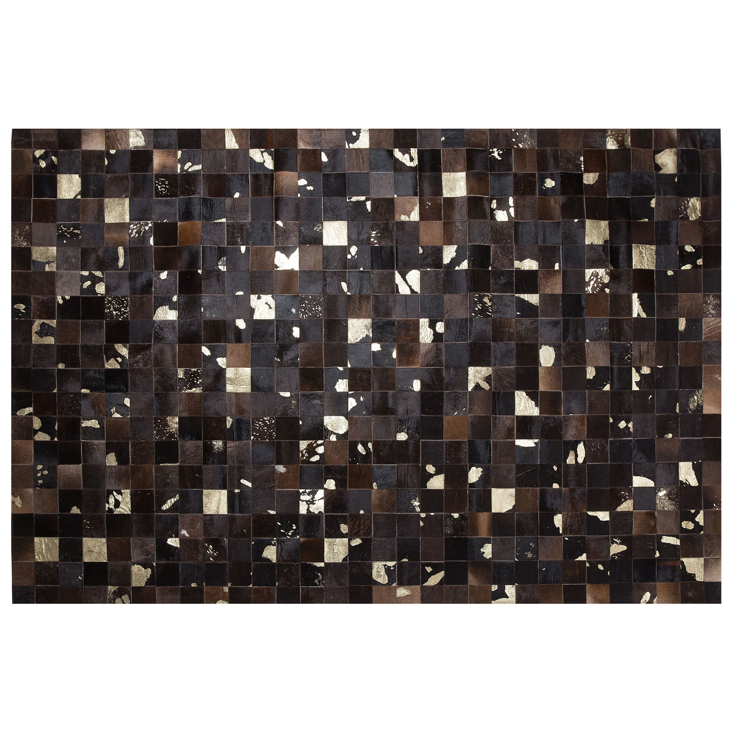 Teppich Kuhfell braun 200 x 300 cm Patchwork Kurzflor BANDIRMA