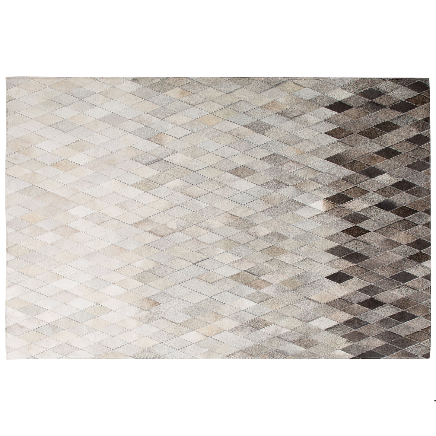 Teppich Kuhfell weiss / grau 160 x 230 cm Patchwork Kurzflor MALDAN