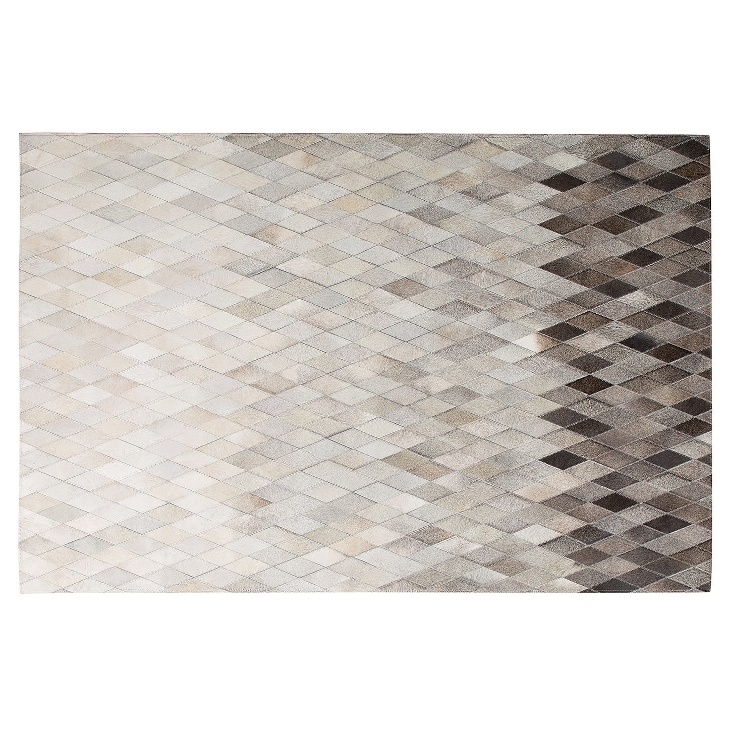 Teppich Kuhfell weiss / grau 140 x 200 cm Patchwork Kurzflor MALDAN
