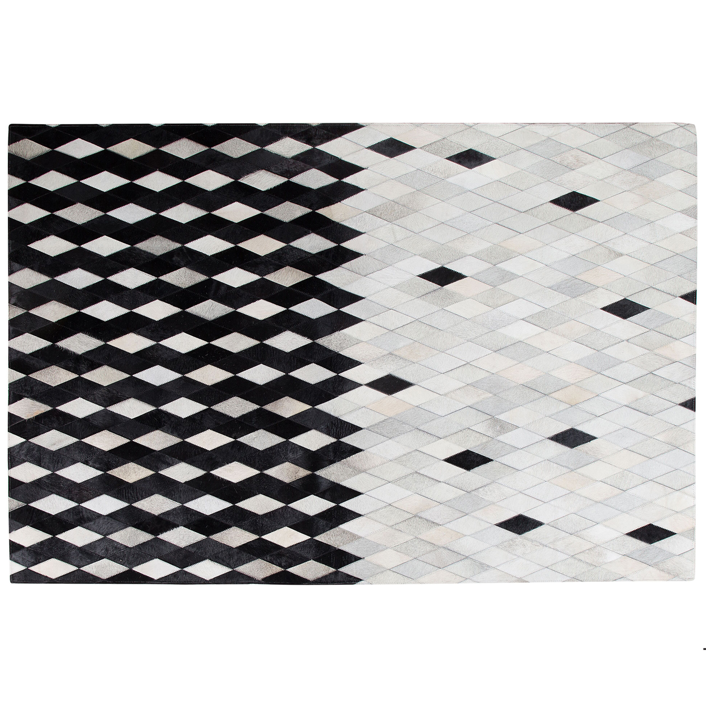 Teppich Kuhfell weiss / schwarz 160 x 230 cm Patchwork Kurzflor MALDAN