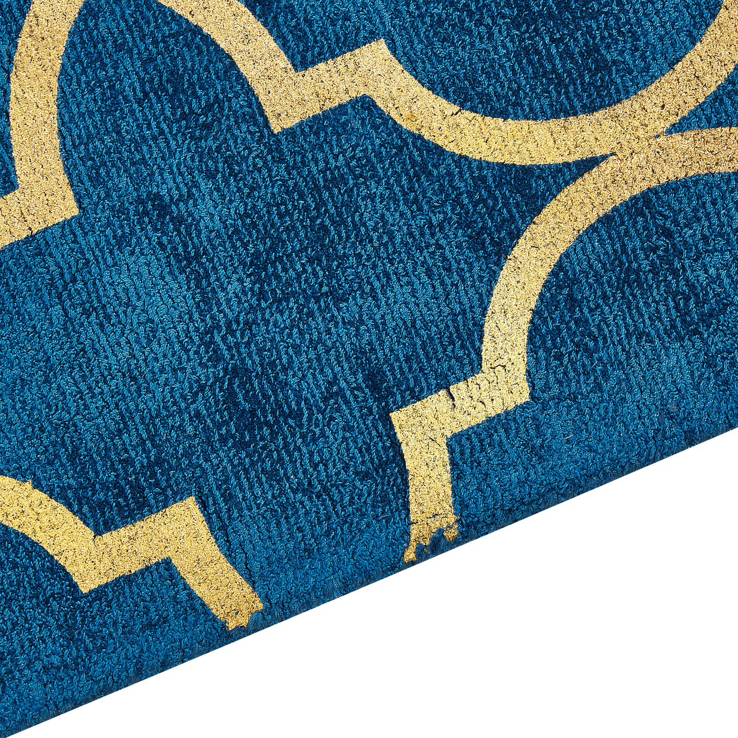 Teppich marineblau / gold 160 x 230 cm marokkanisches Muster Kurzflor YELKI