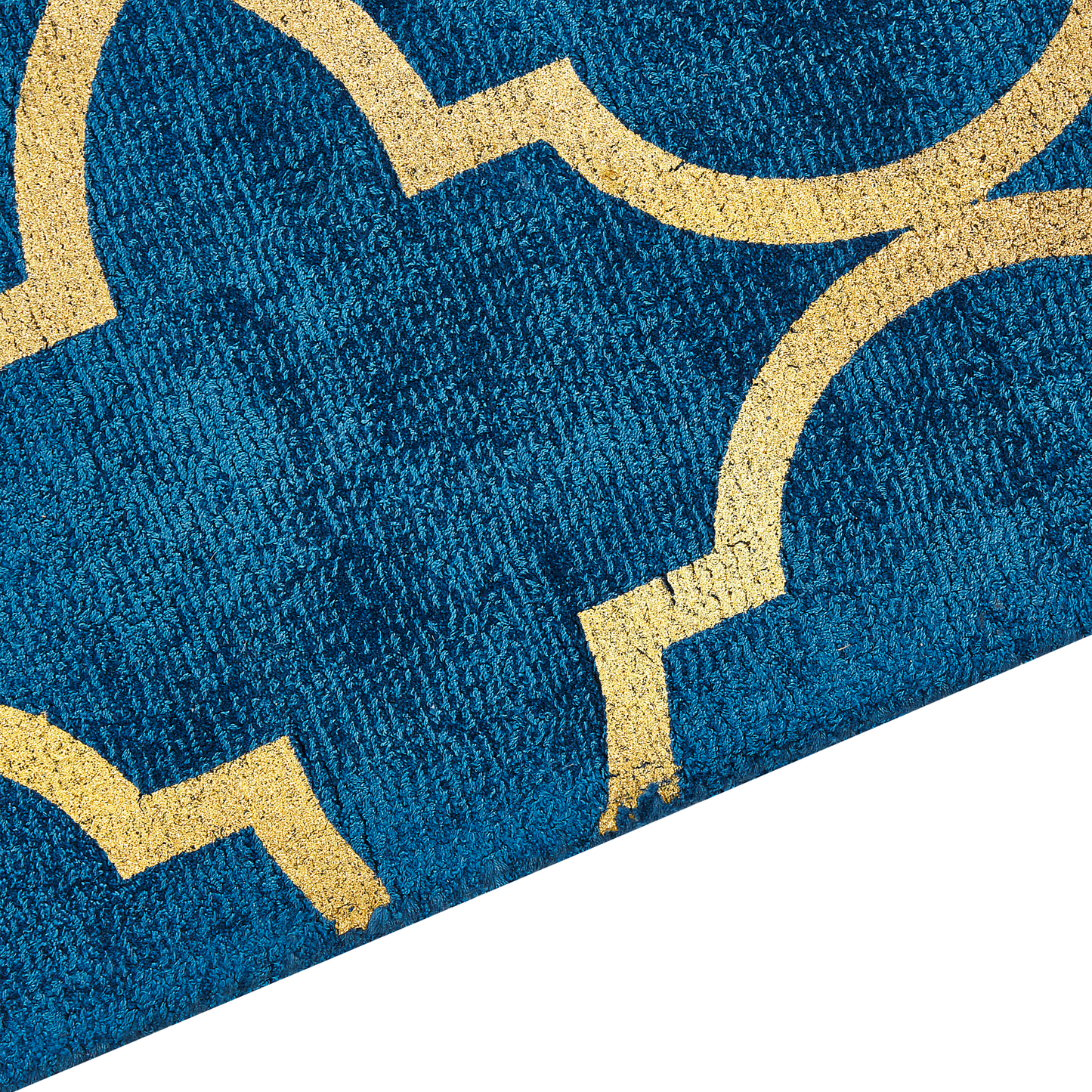 Teppich marineblau / gold 140 x 200 cm marokkanisches Muster Kurzflor YELKI