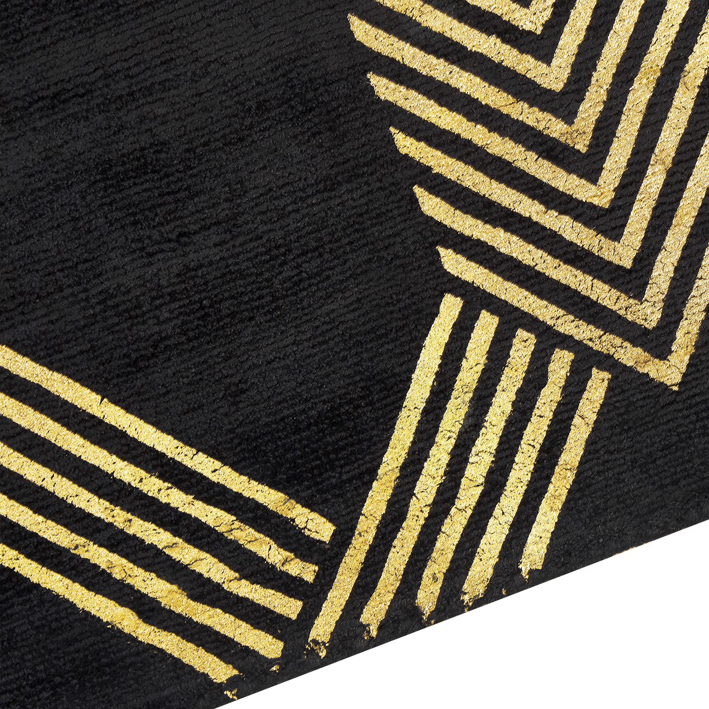 Teppich schwarz / gold 160 x 230 cm geometrisches Muster Kurzflor VEKSE