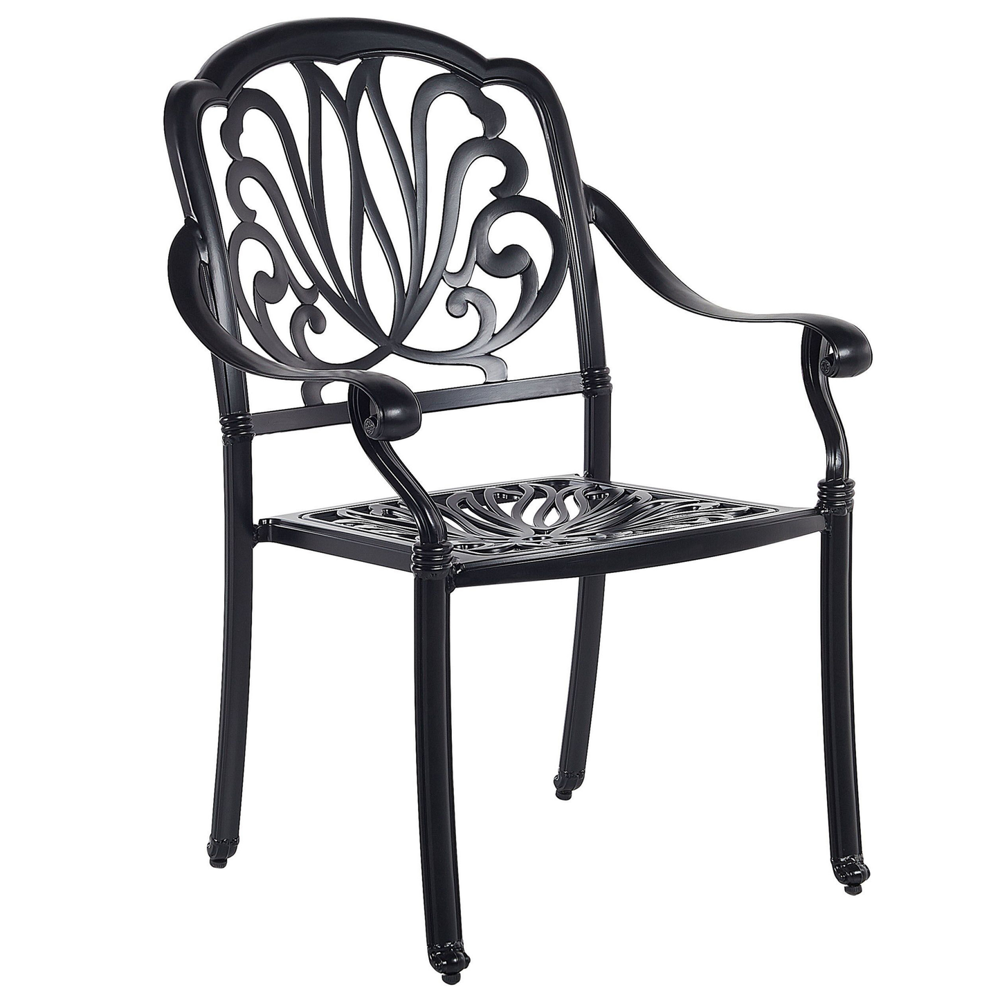 Set mit 4 Stühlen und Sitzkissen ANCONA Metall Schwarz