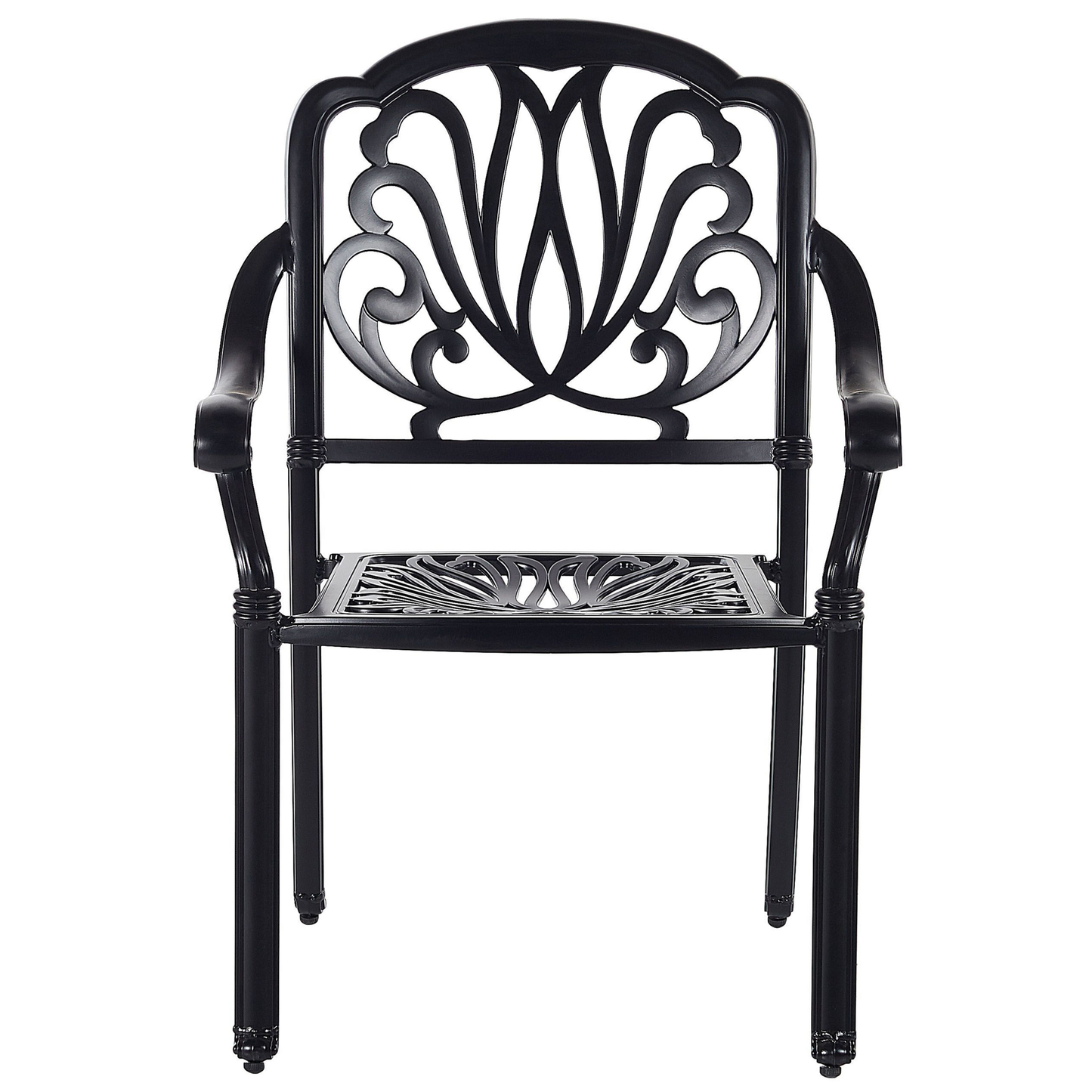 Set mit 4 Stühlen und Sitzkissen ANCONA Metall Schwarz