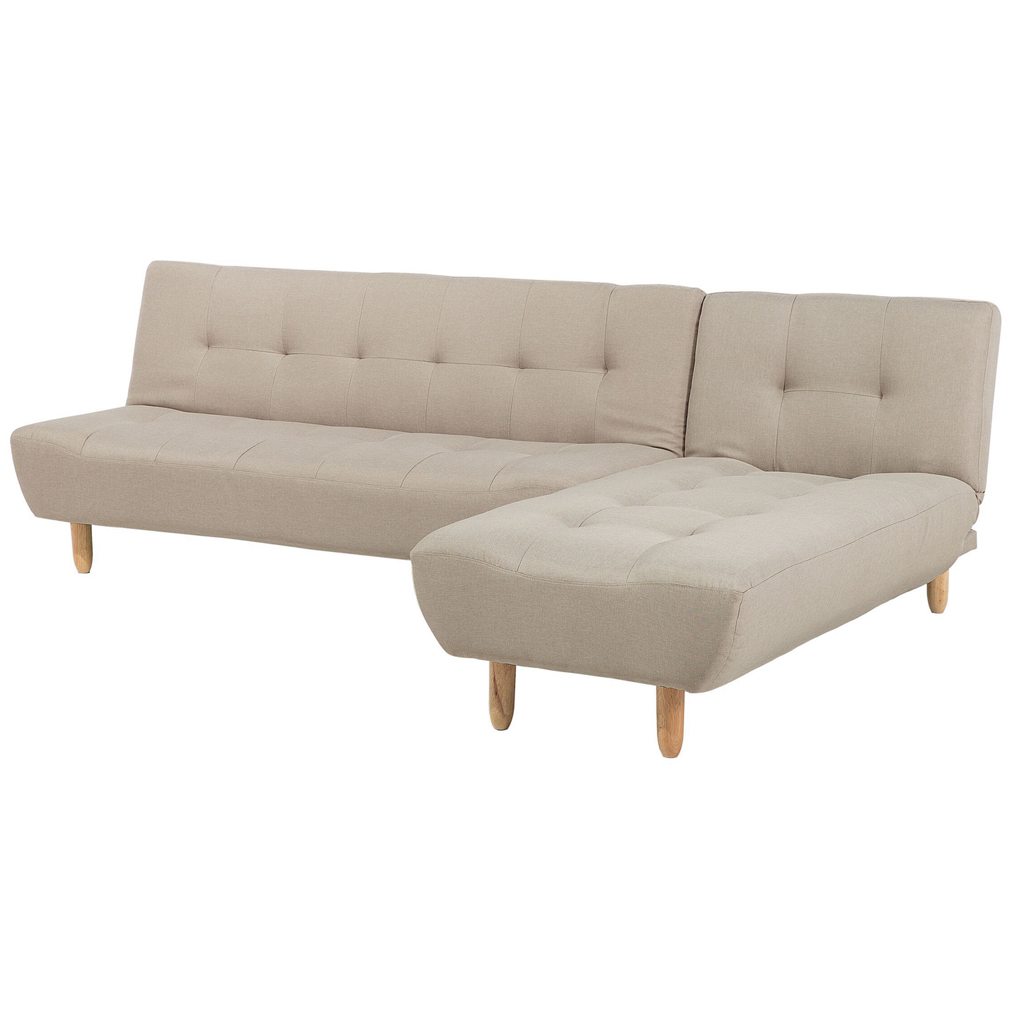4-Sitzer Ecksofa beige linksseitig mit Schlaffunktion ALSTEN