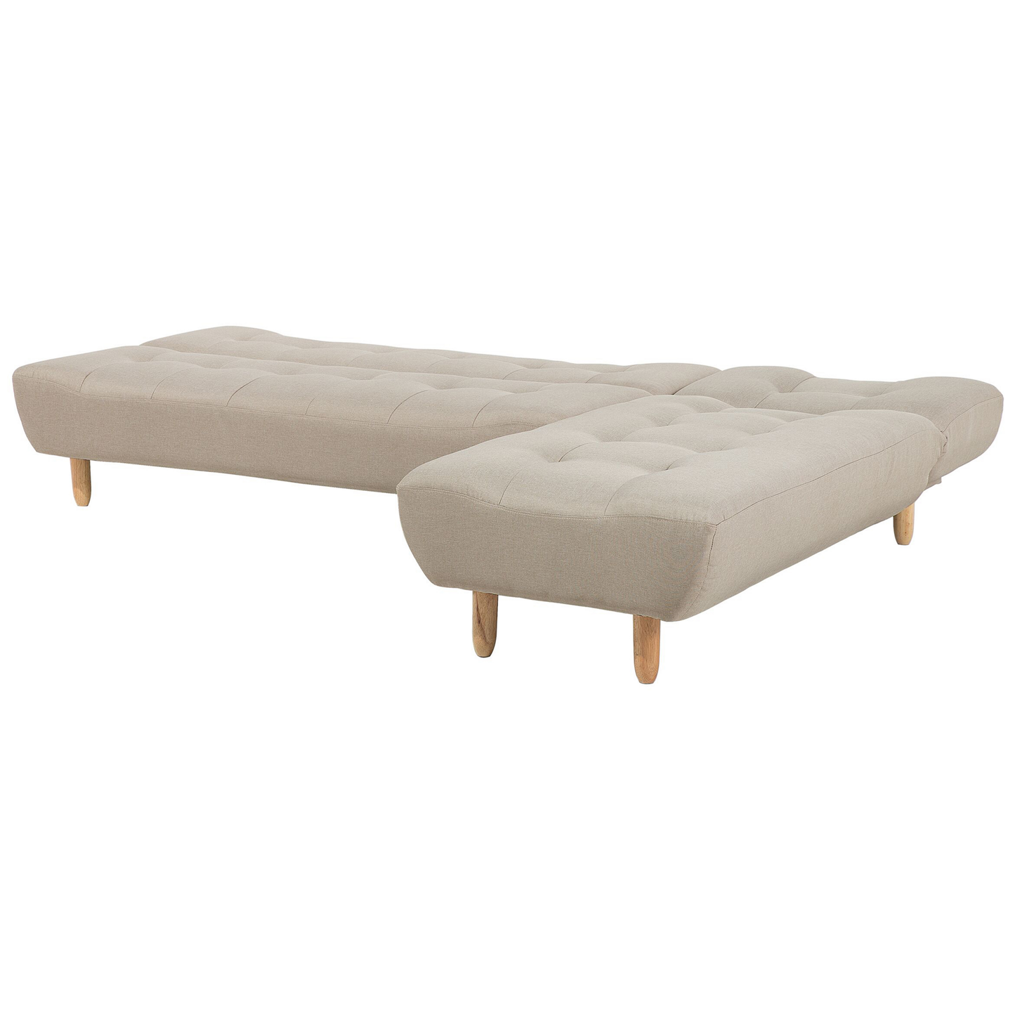 4-Sitzer Ecksofa beige linksseitig mit Schlaffunktion ALSTEN