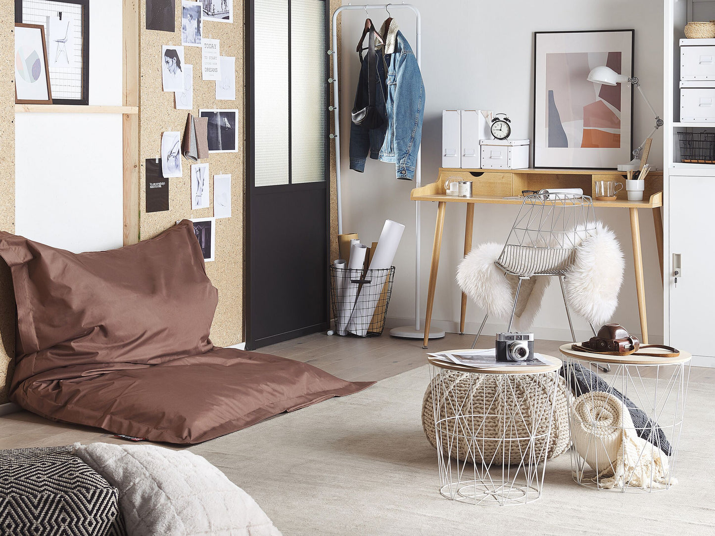 Sitzsack 300 L FUZZY 140 cm 180 cm Braun