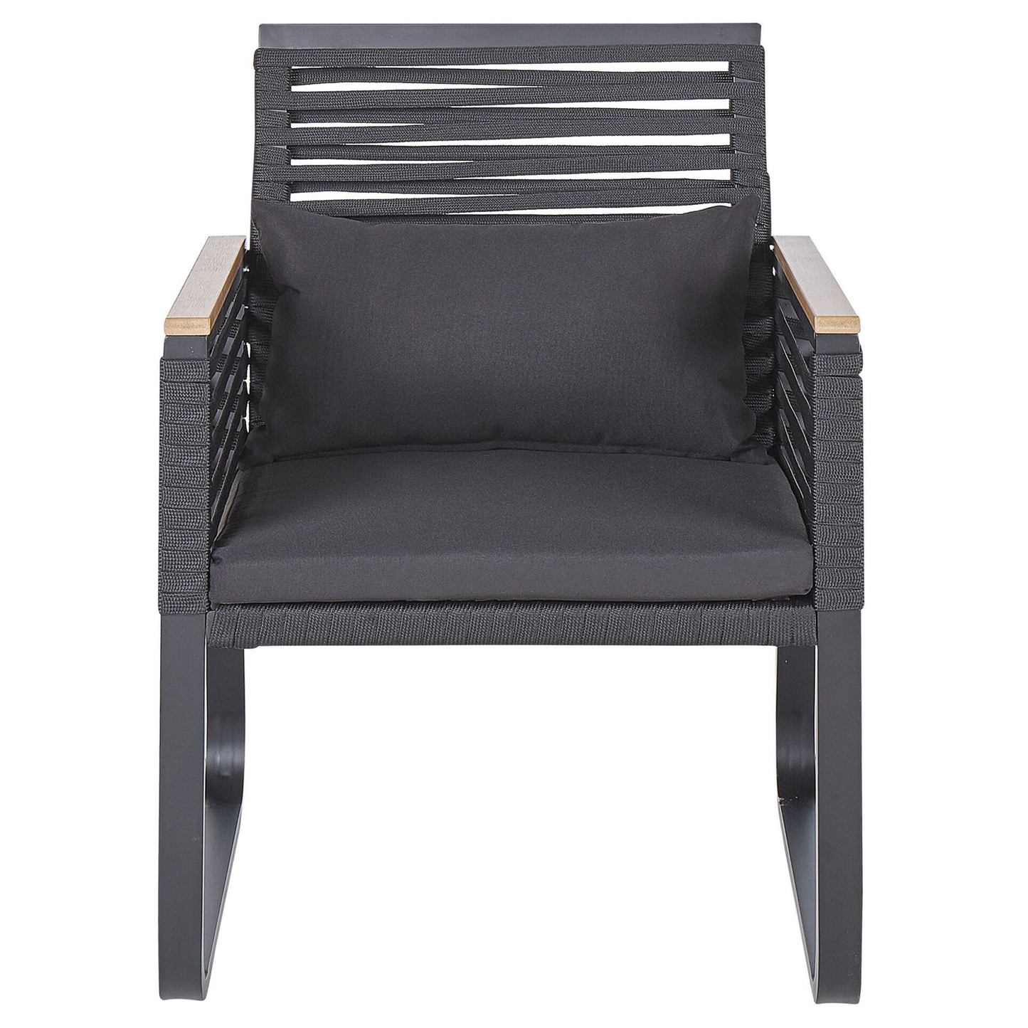 Set mit 2 Stühlen und Sitzkissen CANETTO Metall Schwarz