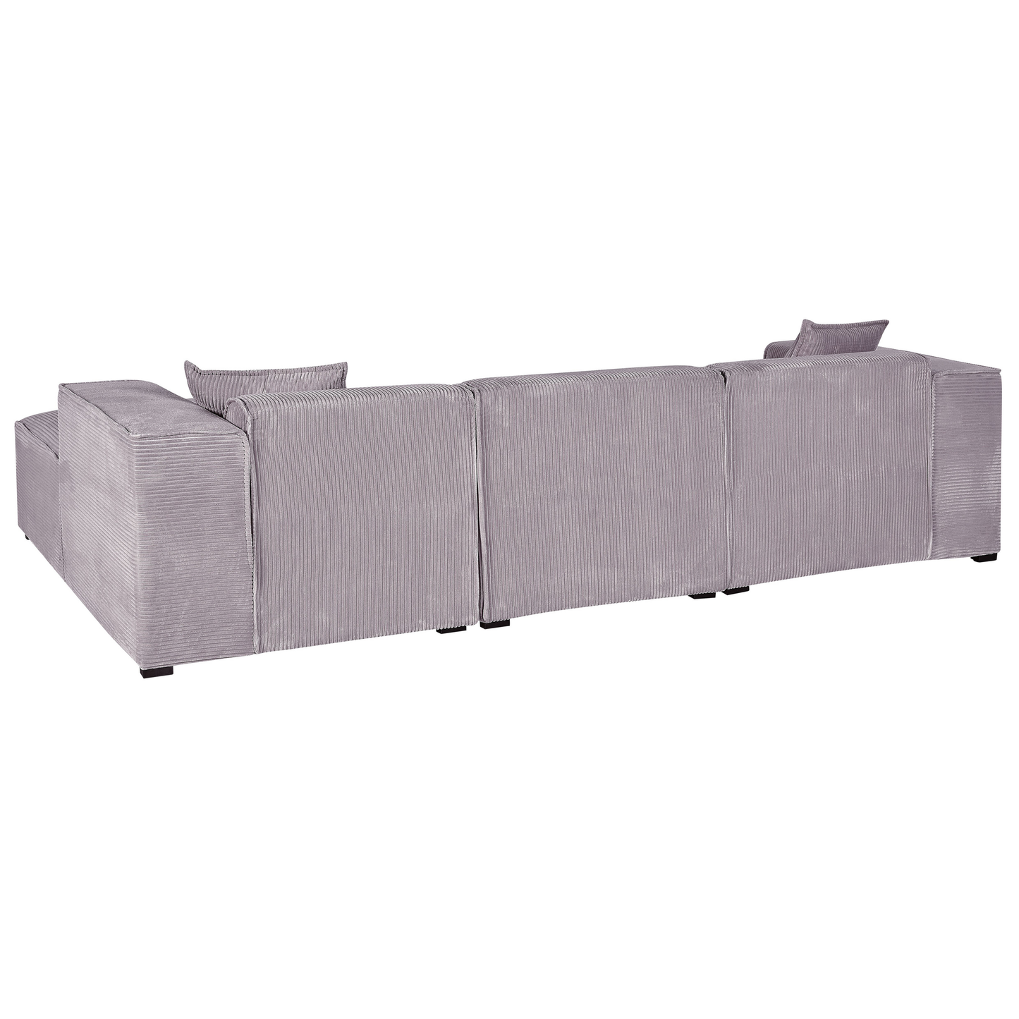 3-Sitzer Ecksofa Cord grau linksseitig DOLVA