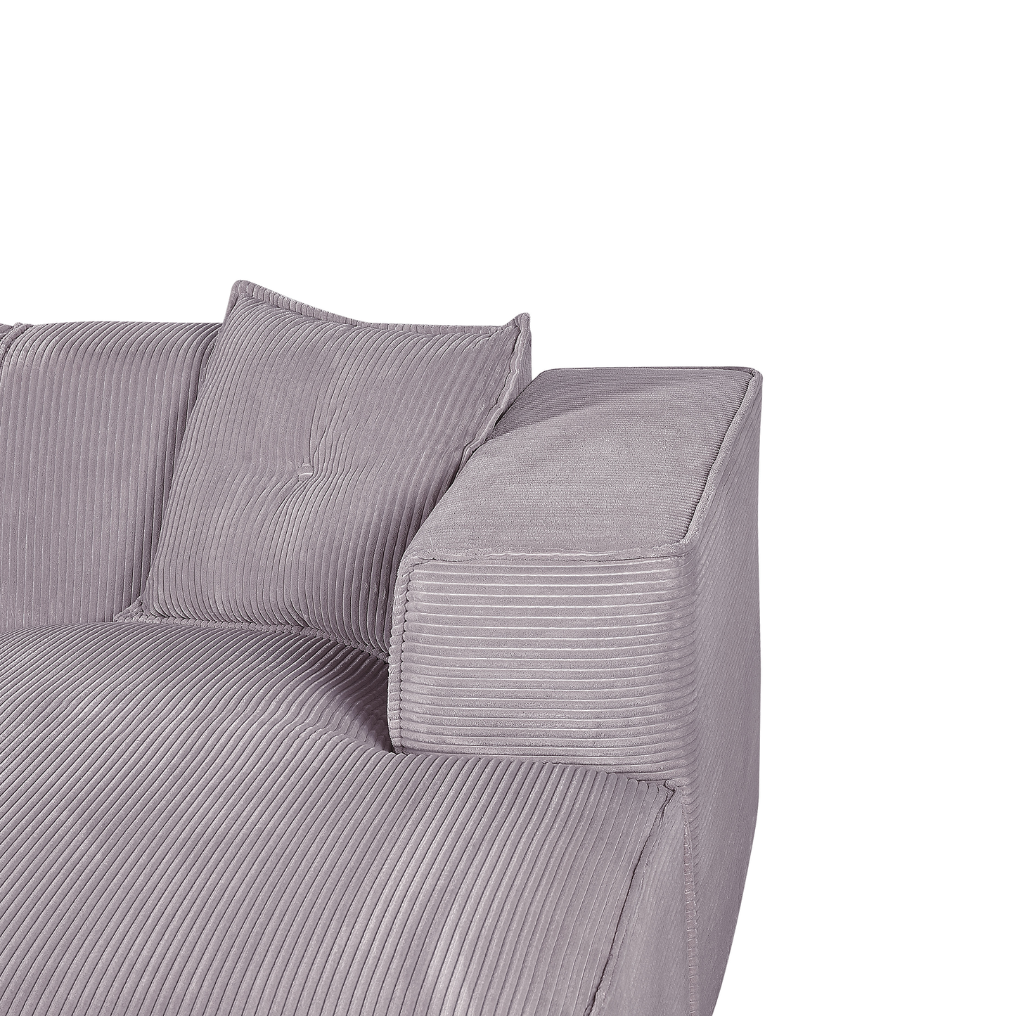 3-Sitzer Ecksofa Cord grau linksseitig DOLVA