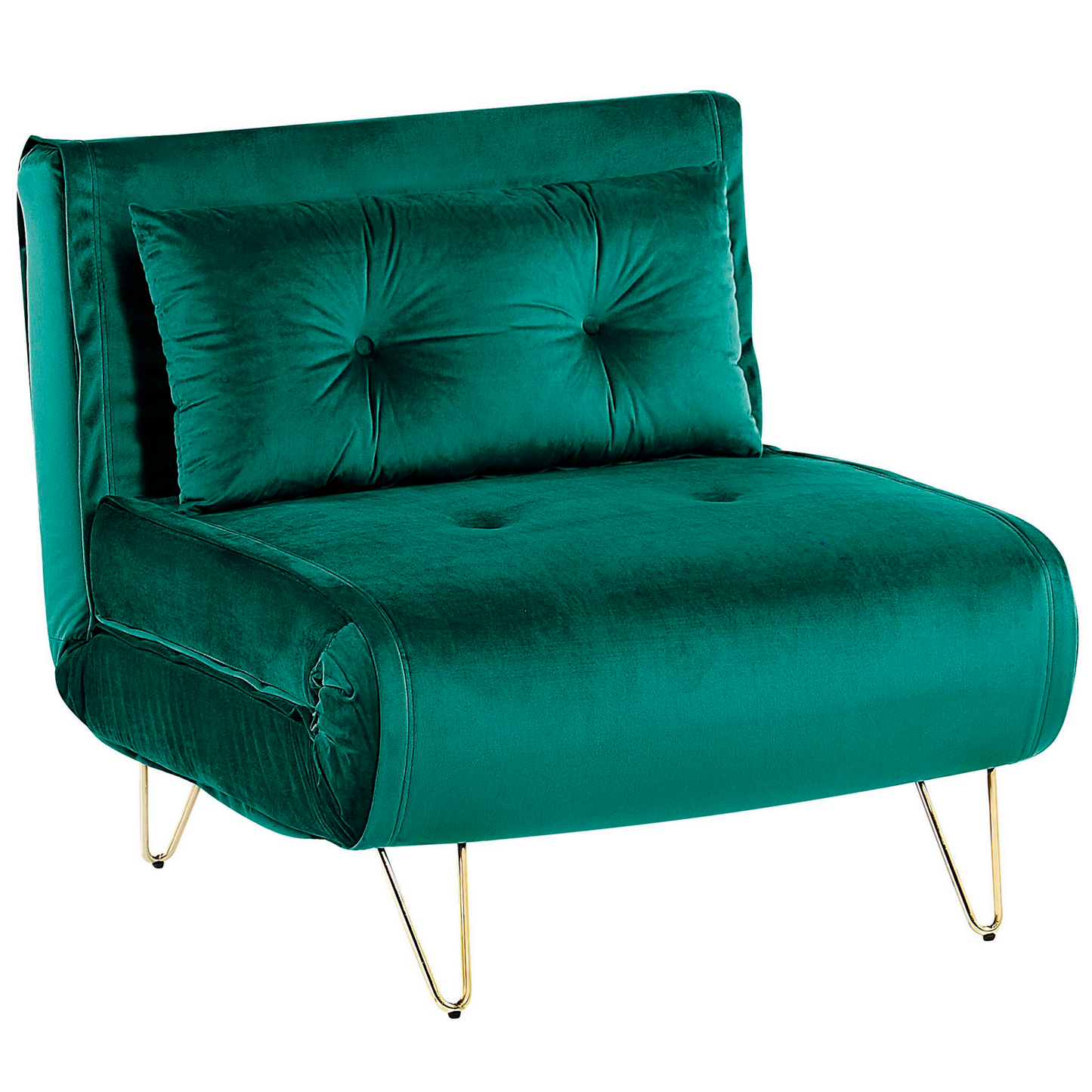 1-Sitzer Schlafsofa Samtstoff dunkelgrün / gold VESTFOLD