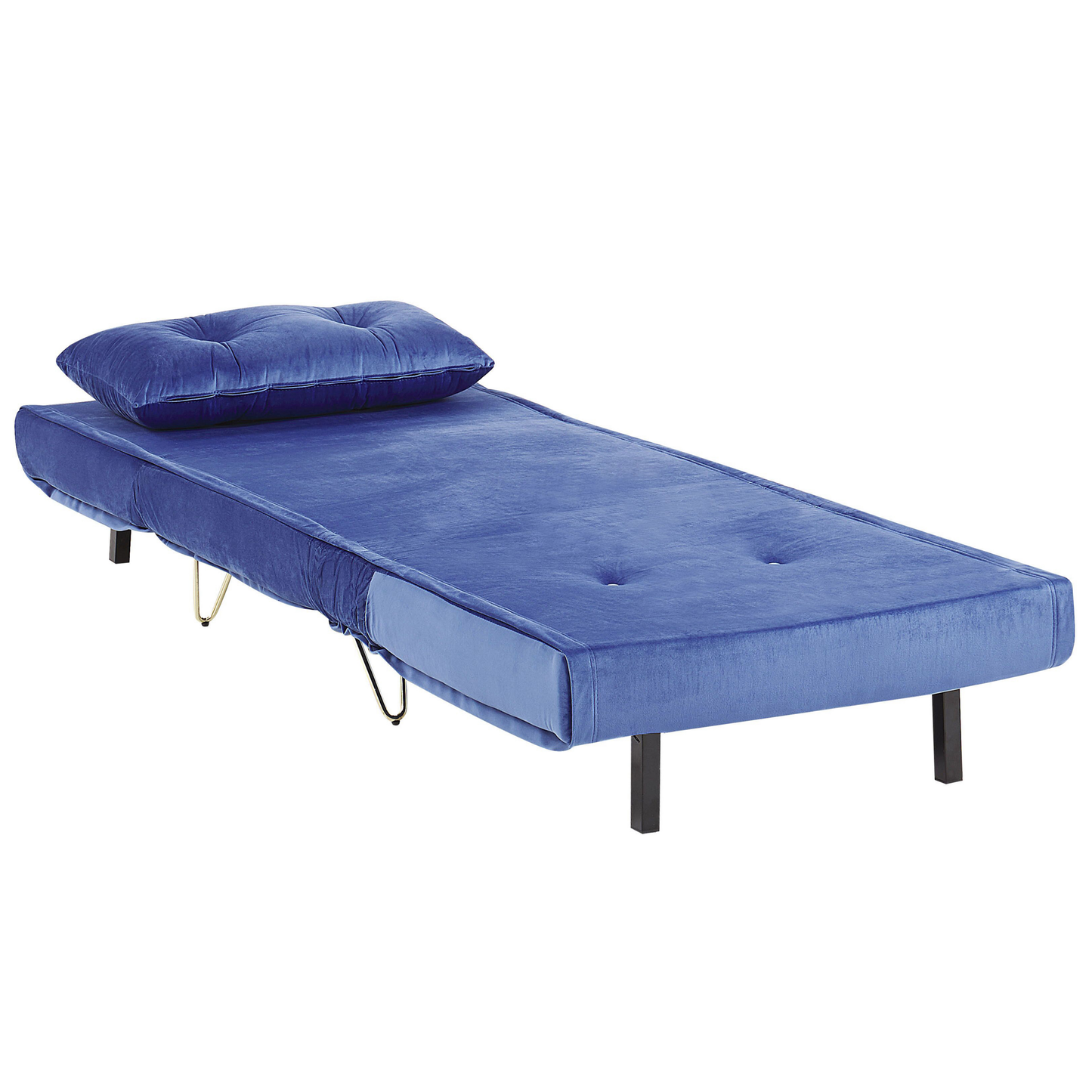 1-Sitzer Schlafsofa Samtstoff marineblau / gold VESTFOLD