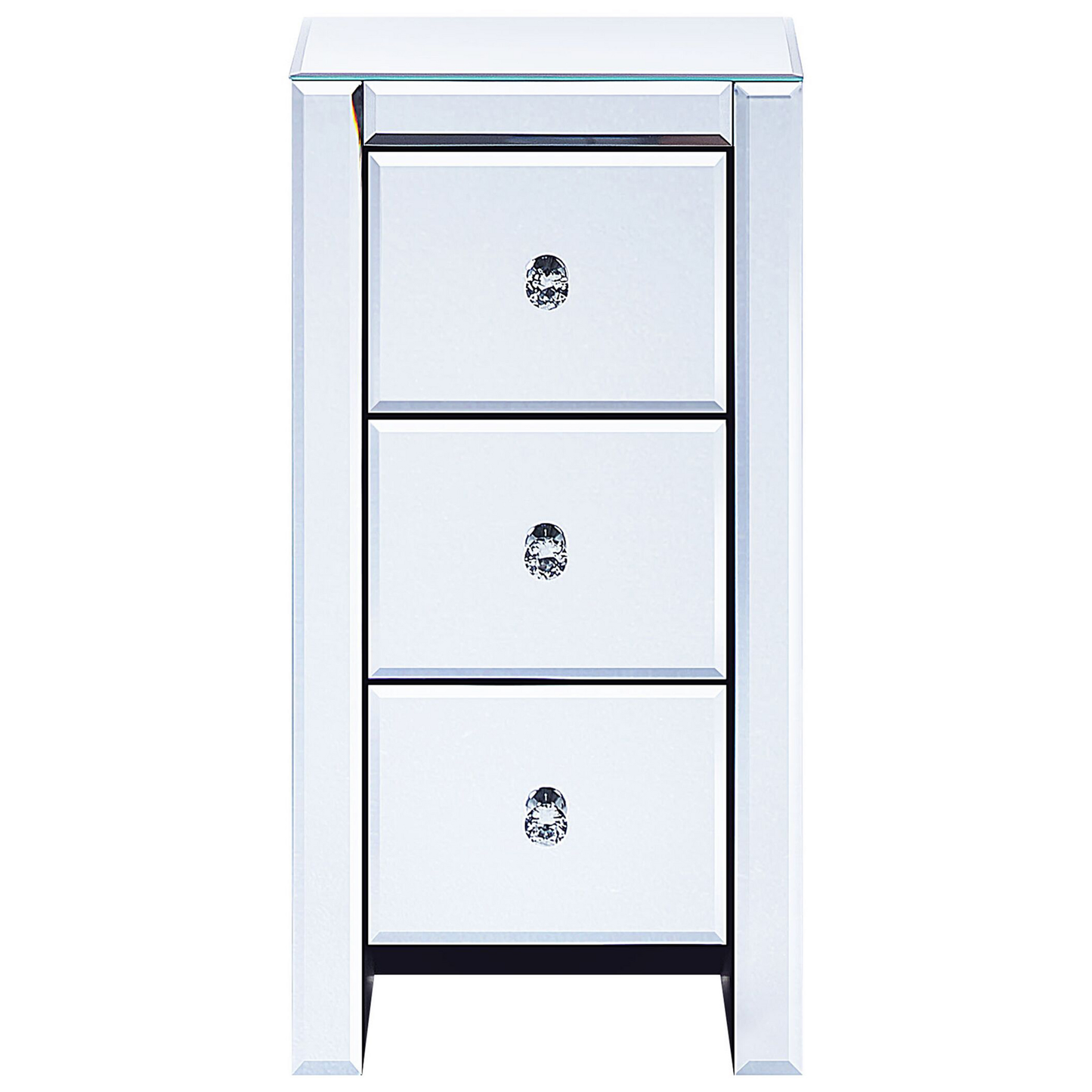 Nachttisch mit 3 Schublade LORRIS Glas Silber