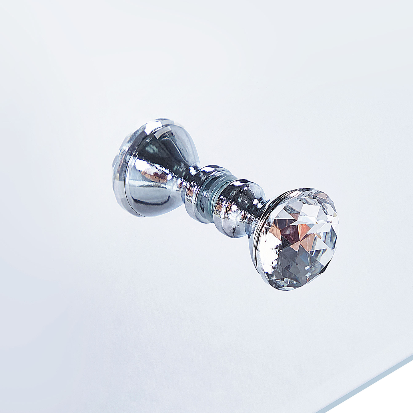 Nachttisch mit 3 Schublade LORRIS Glas Silber