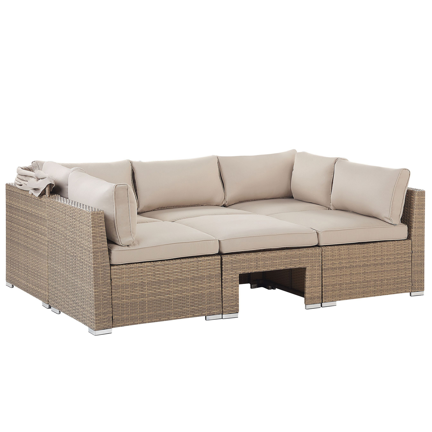 Lounge Set mit Tisch 5-Sitzer COCCOLIA modular Polyrattan Beige