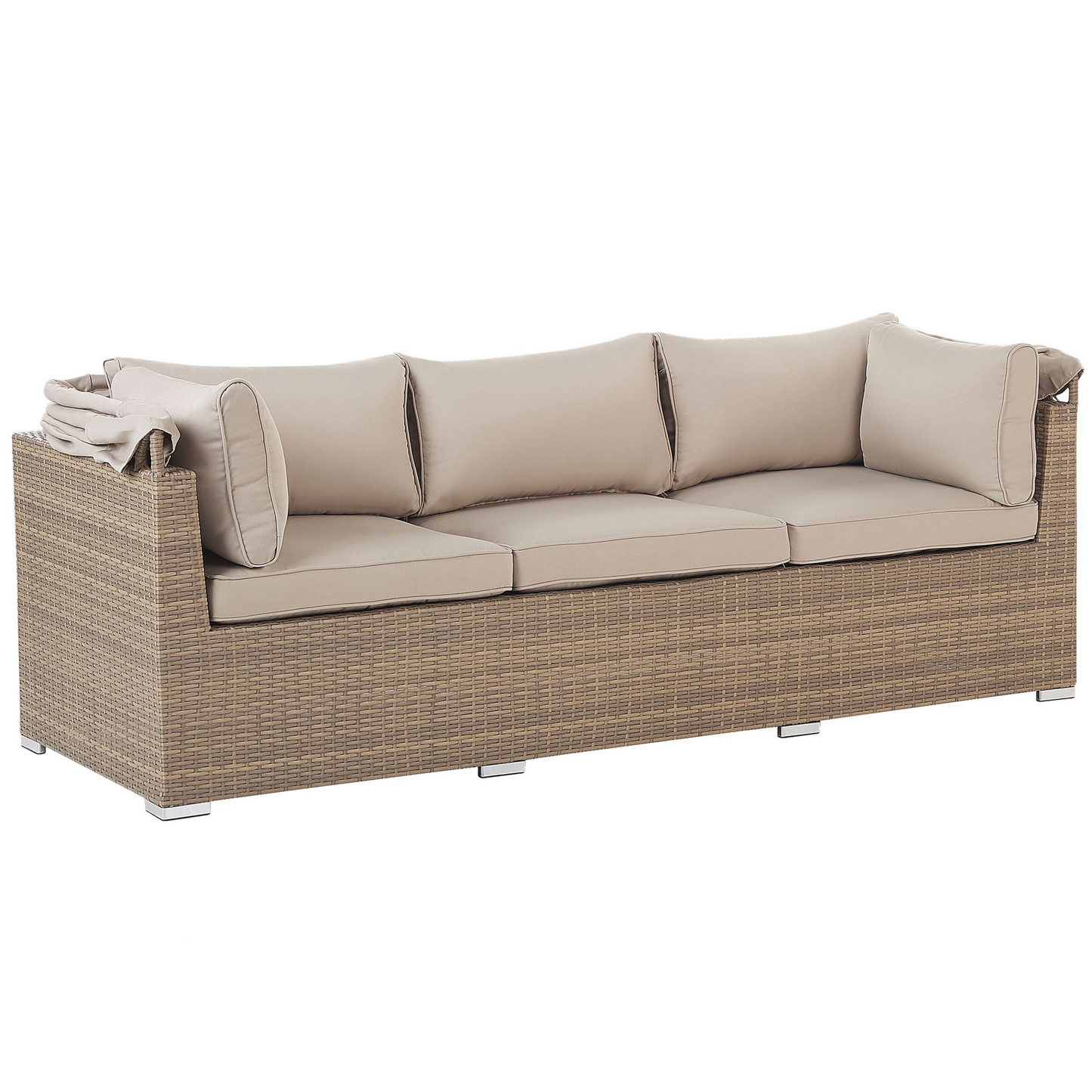 Lounge Set mit Tisch 5-Sitzer COCCOLIA modular Polyrattan Beige