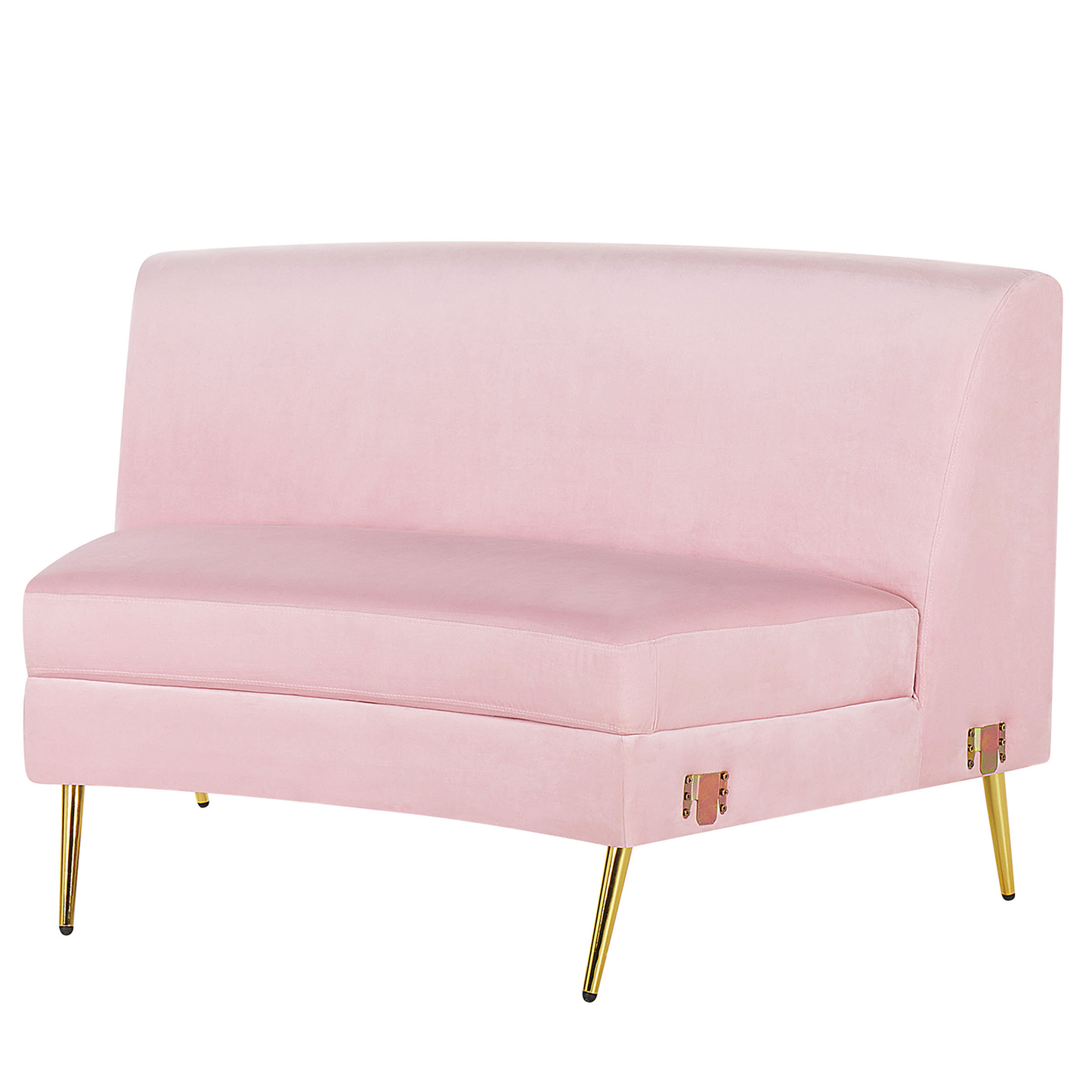 Sofa Samtstoff rosa geschwungene Form 4-Sitzer MOSS