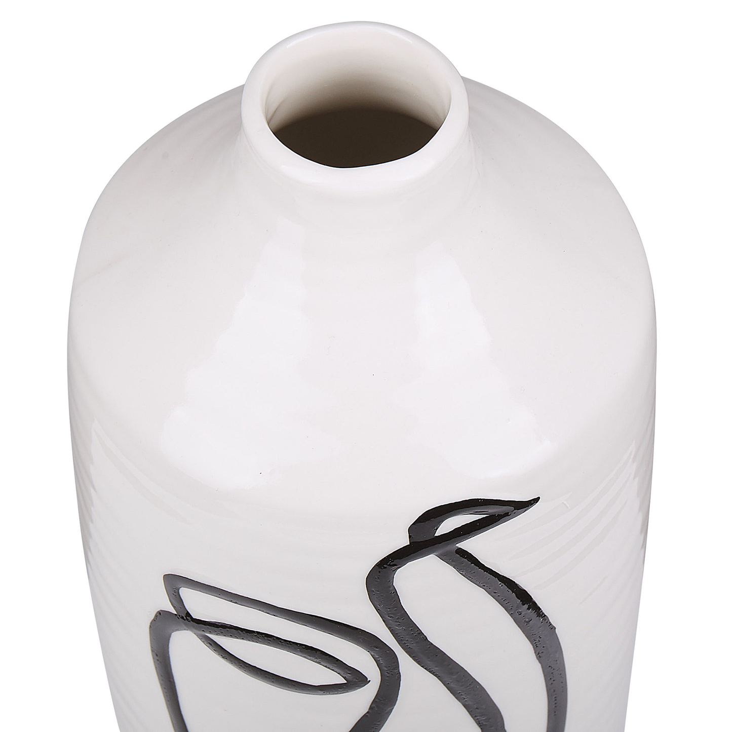 Blumenvase AENUS Steinzeug 22 cm Weiss